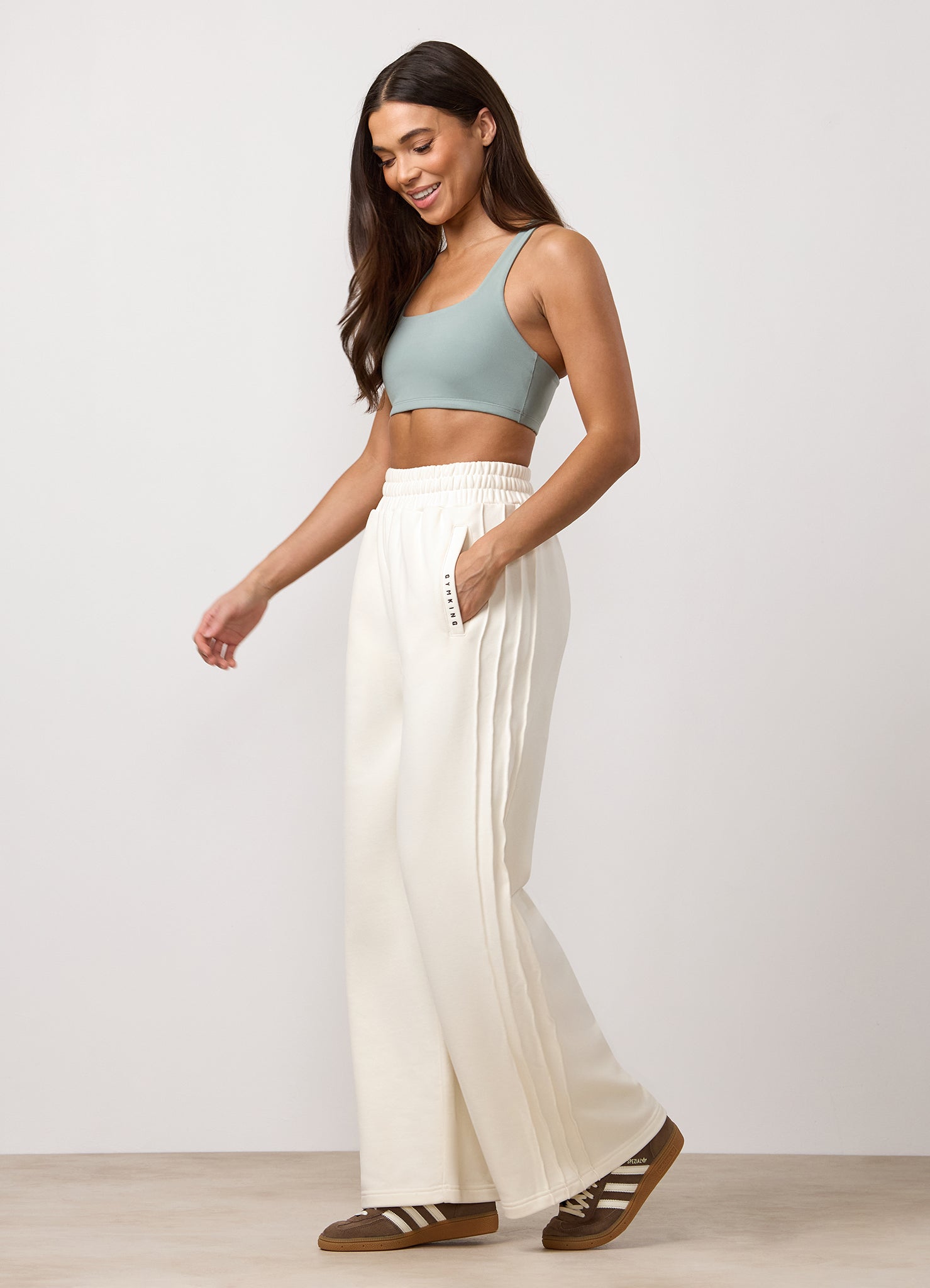 Gym King Replenish Peached Wide Seam Jogger - Marshmallow