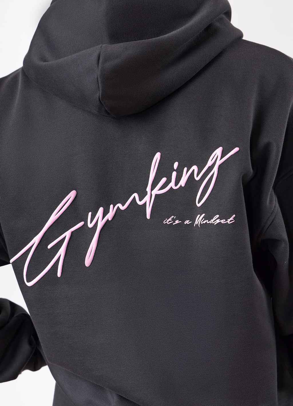 Gym King Script Mindset Hoodie - Dark Pewter