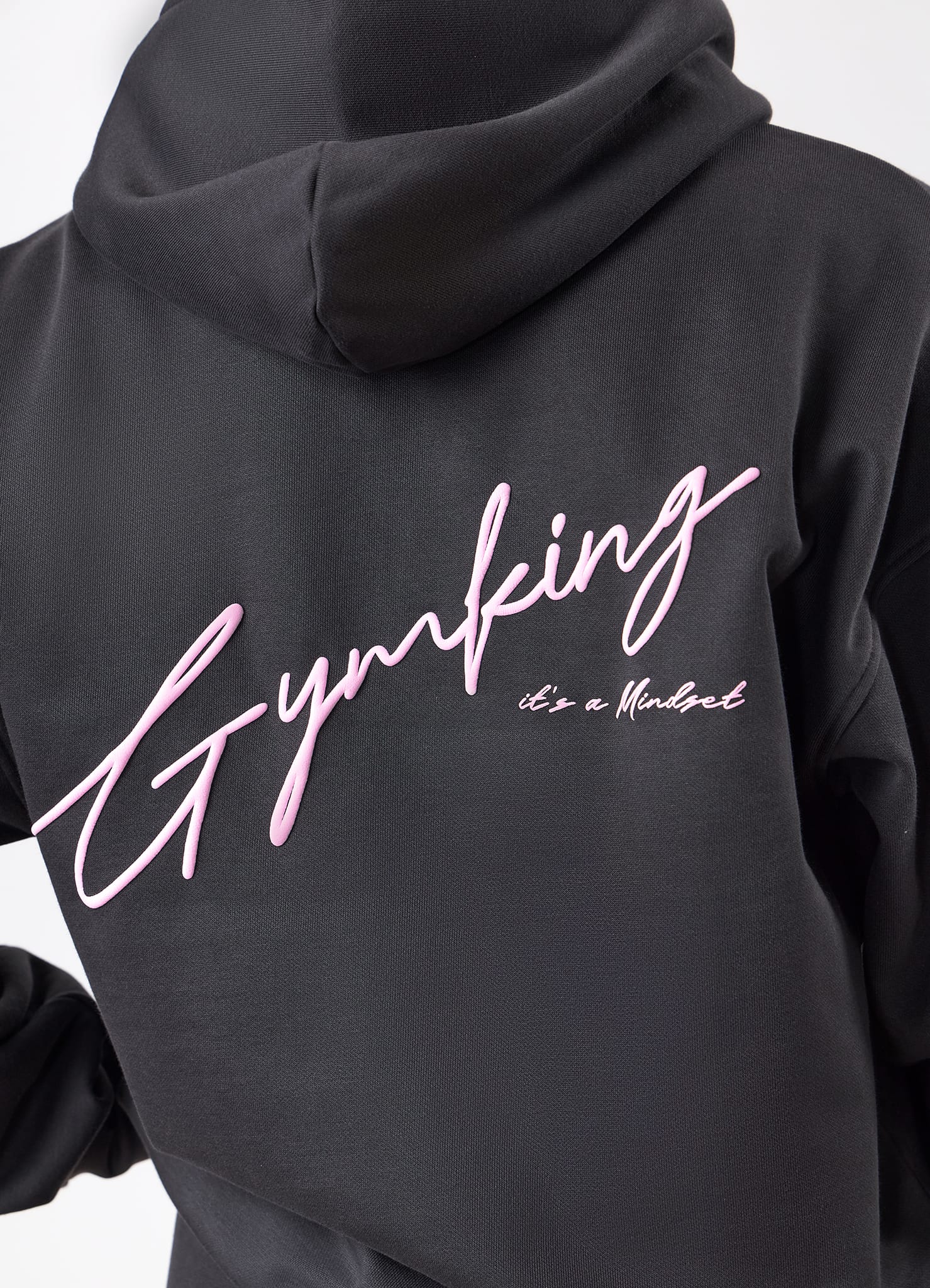 Gym King Script Mindset Hoodie - Dark Pewter