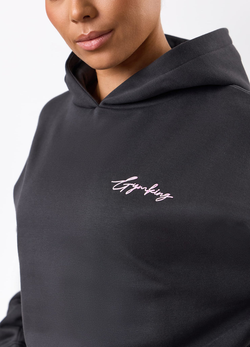 Gym King Script Mindset Hoodie - Dark Pewter