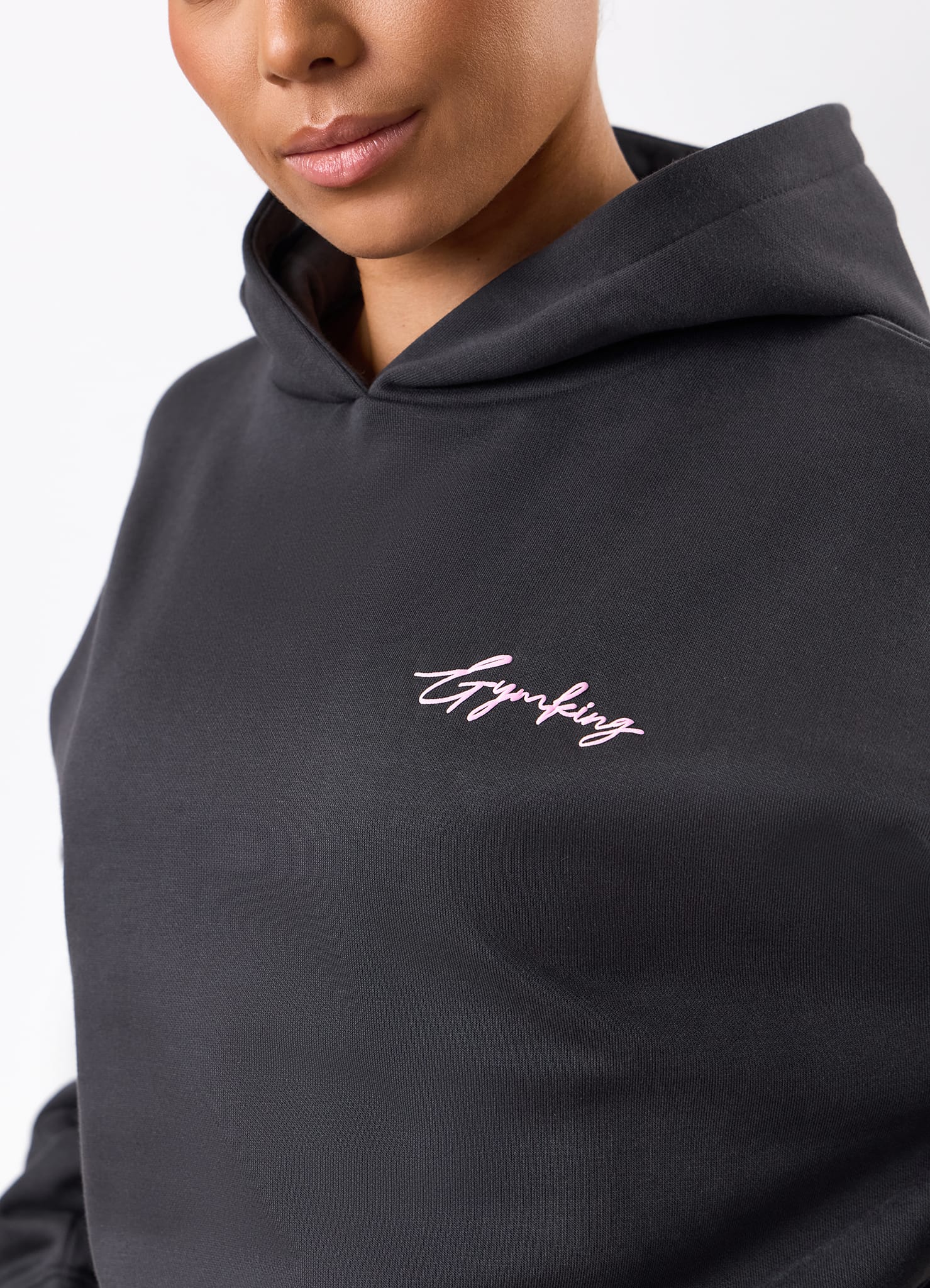 Gym King Script Mindset Hoodie - Dark Pewter