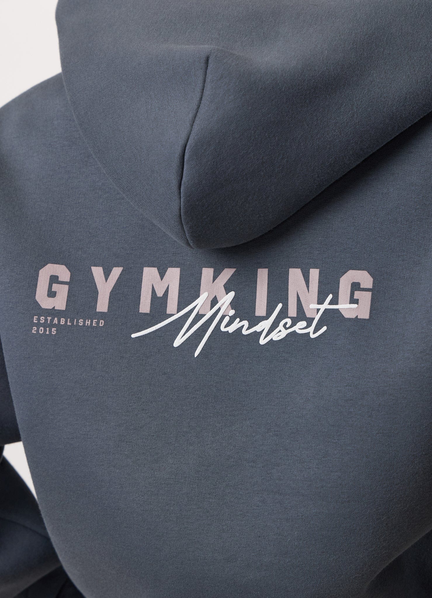 Gym King Poise Oversized Graphic Full Zip Hoodie - Storm Blue