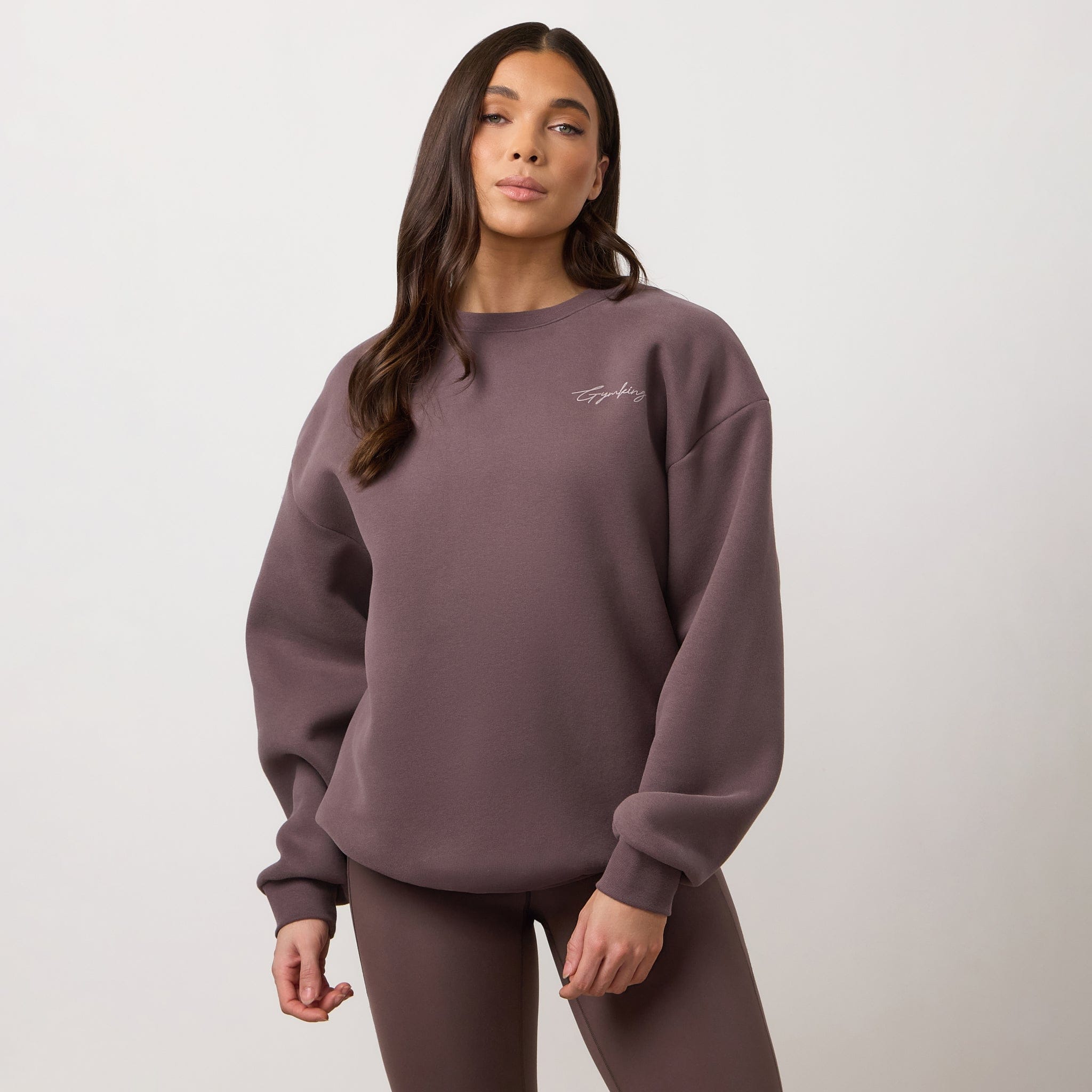 Gym King Poise Relaxed Fit Crew - Deep Mocha