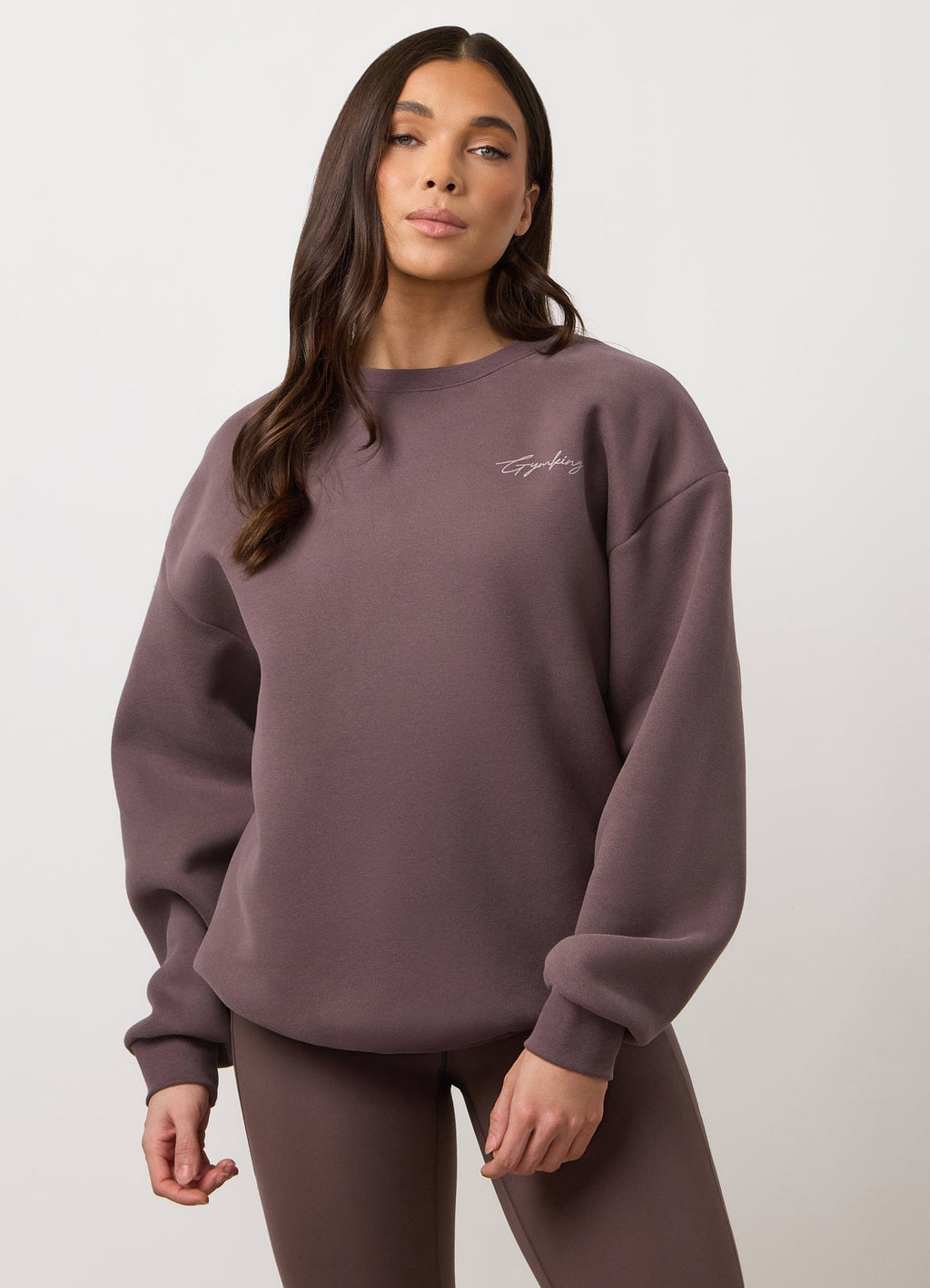 Gym King Poise Relaxed Fit Crew - Deep Mocha