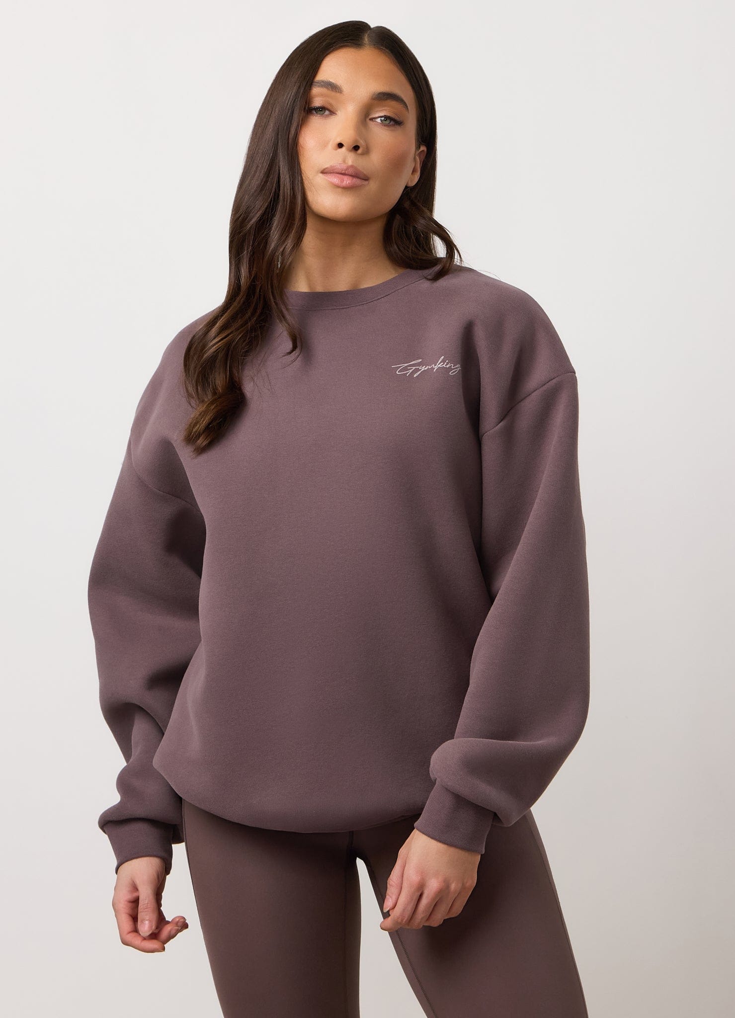 Gym King Poise Relaxed Fit Crew - Deep Mocha