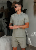 Gym King Portals Texture Polo - Soft Khaki