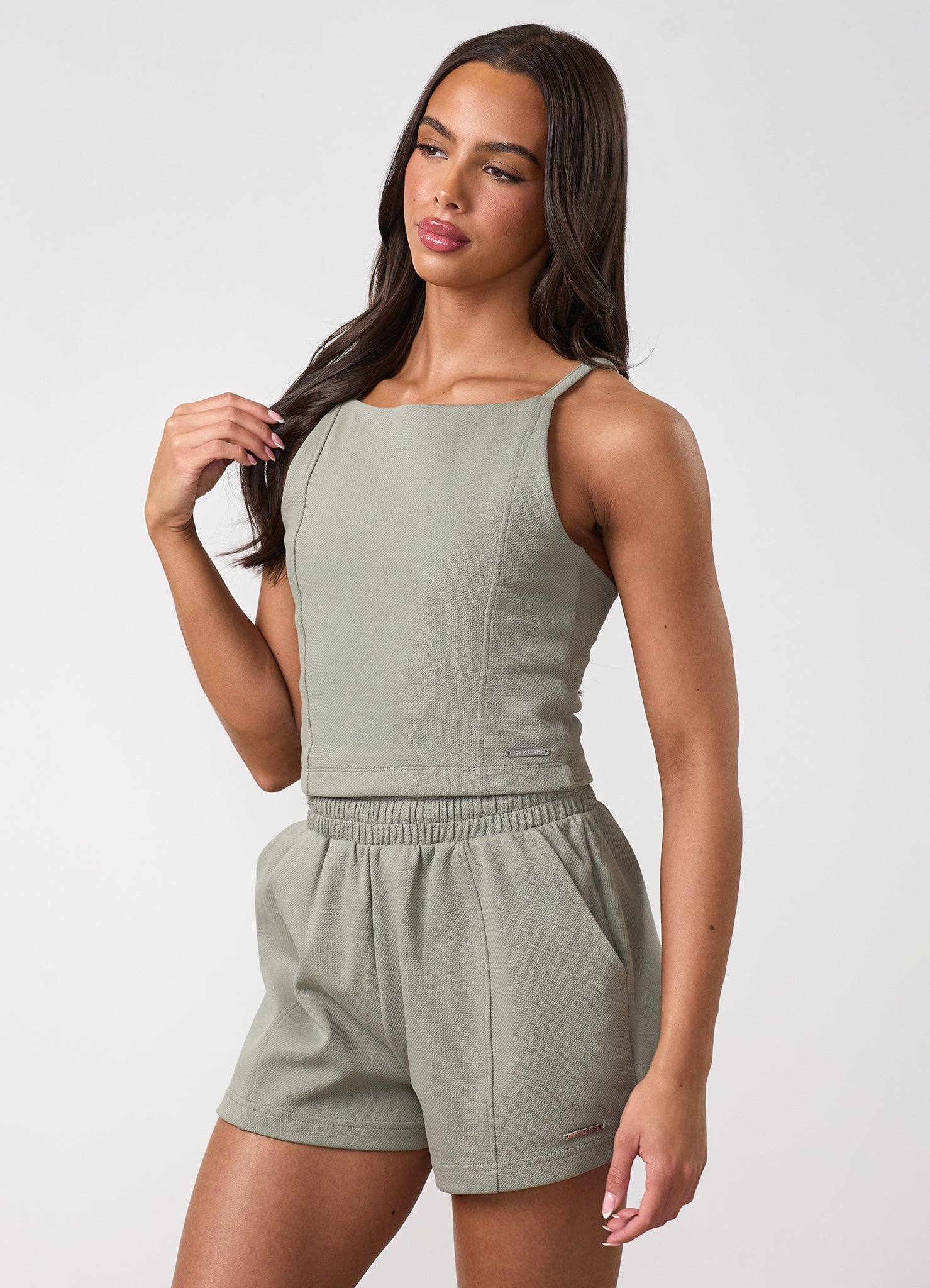 Gym King Portals Strappy Vest - Soft Khaki