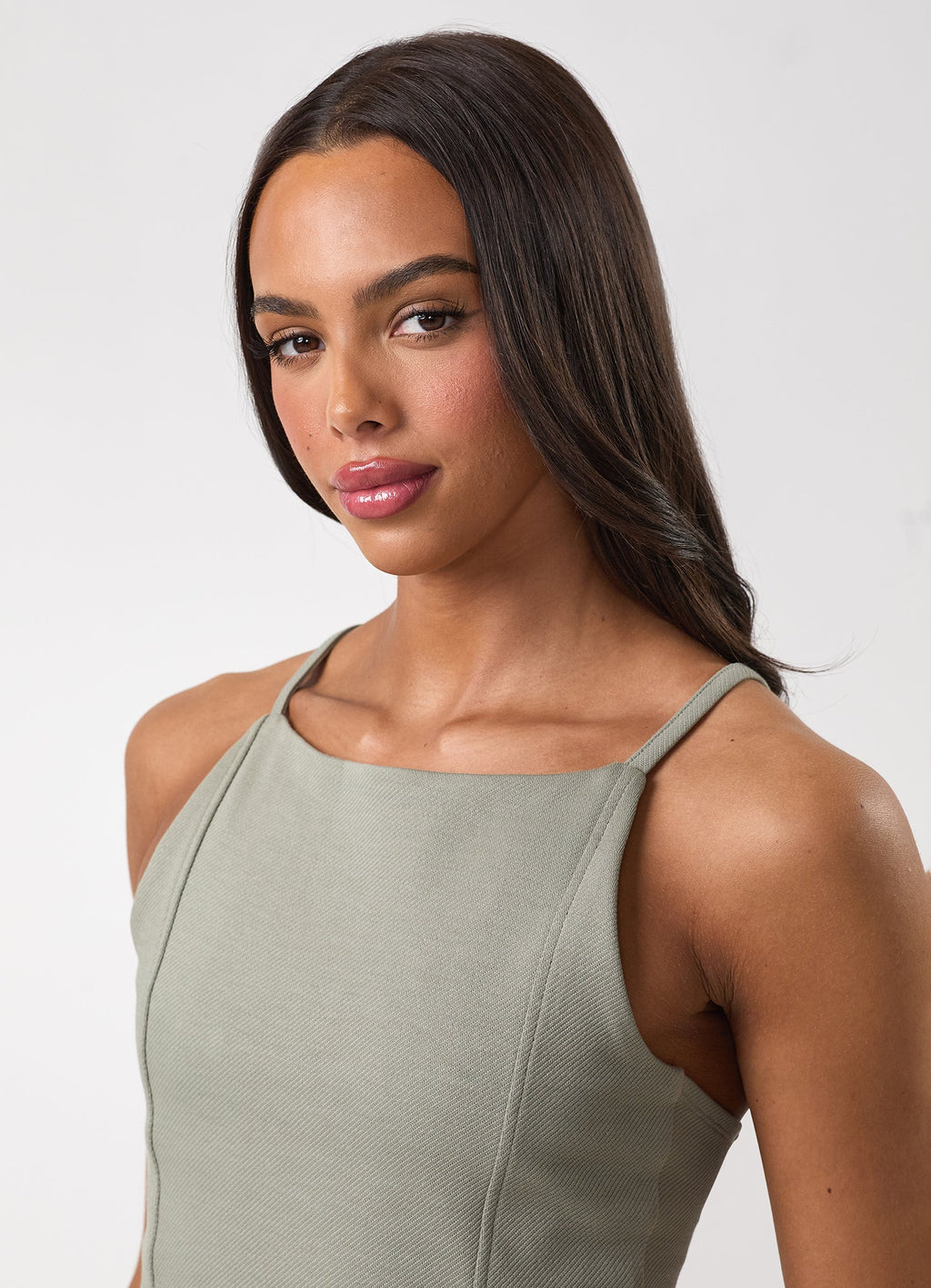 Gym King Portals Strappy Vest - Soft Khaki