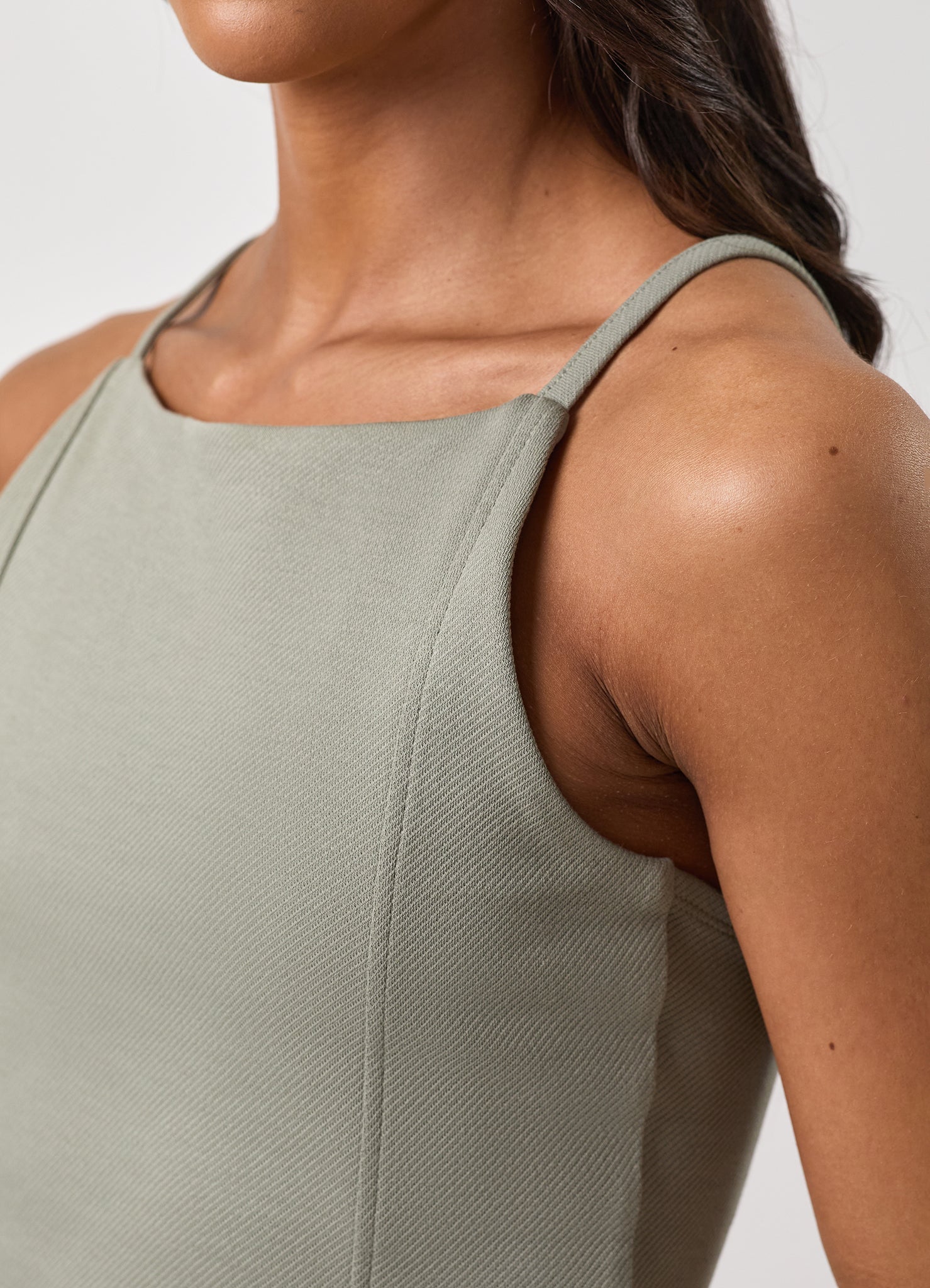 Gym King Portals Strappy Vest - Soft Khaki