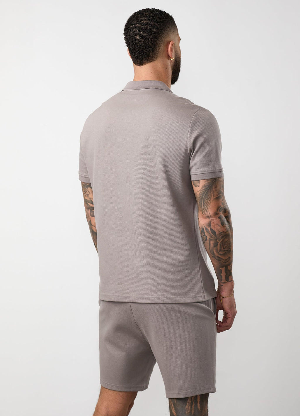 Gym King Portals Texture Polo - Clay Grey