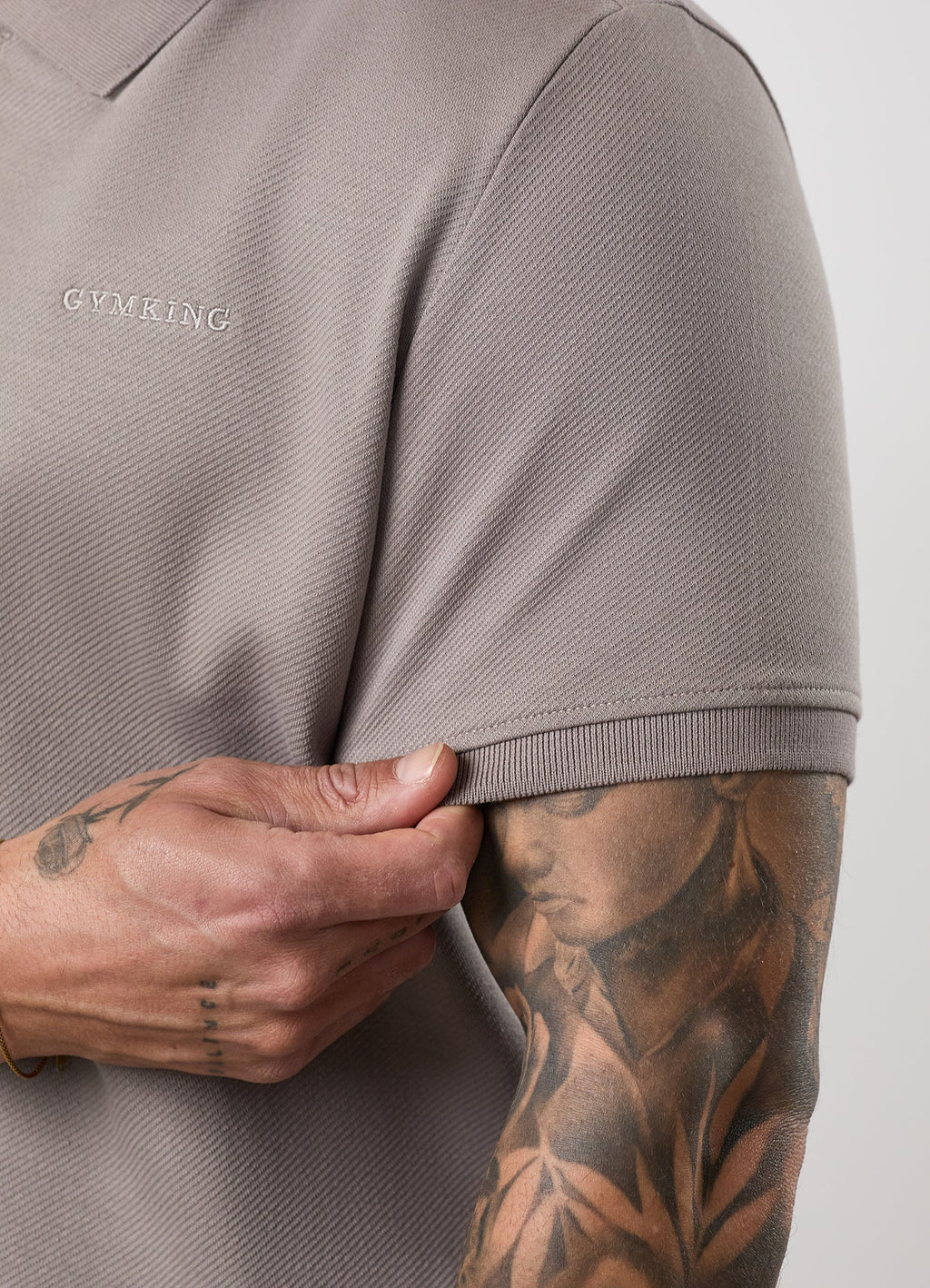 Gym King Portals Texture Polo - Clay Grey