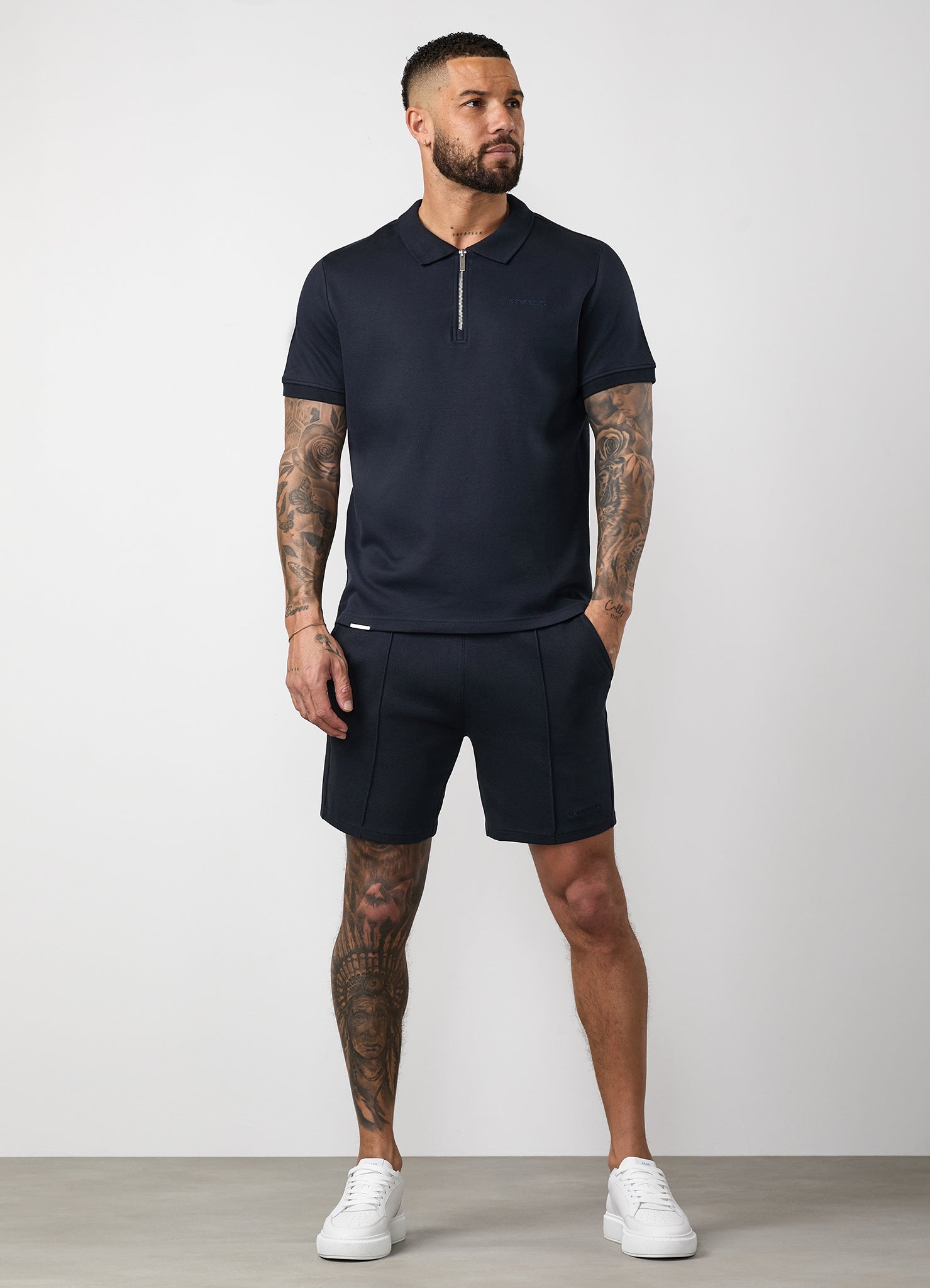 Gym King Portals Texture Polo - Navy