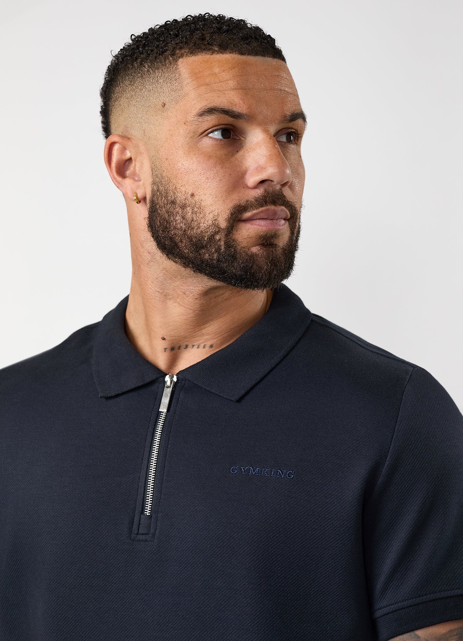 Gym King Portals Texture Polo - Navy