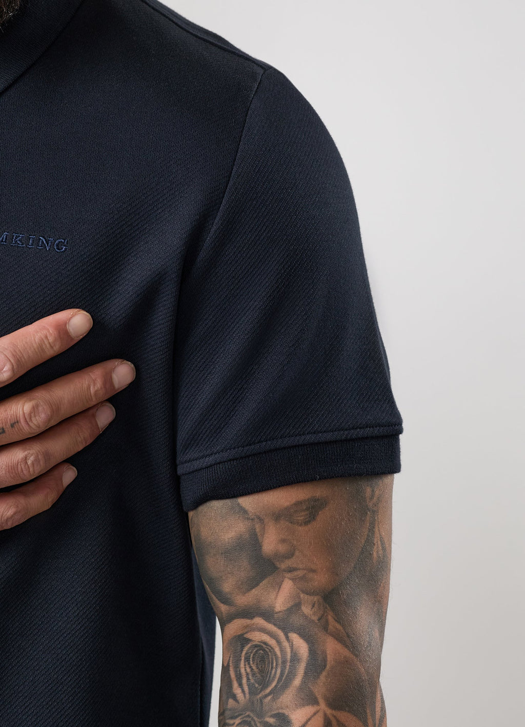 Gym King Portals Texture Polo - Navy
