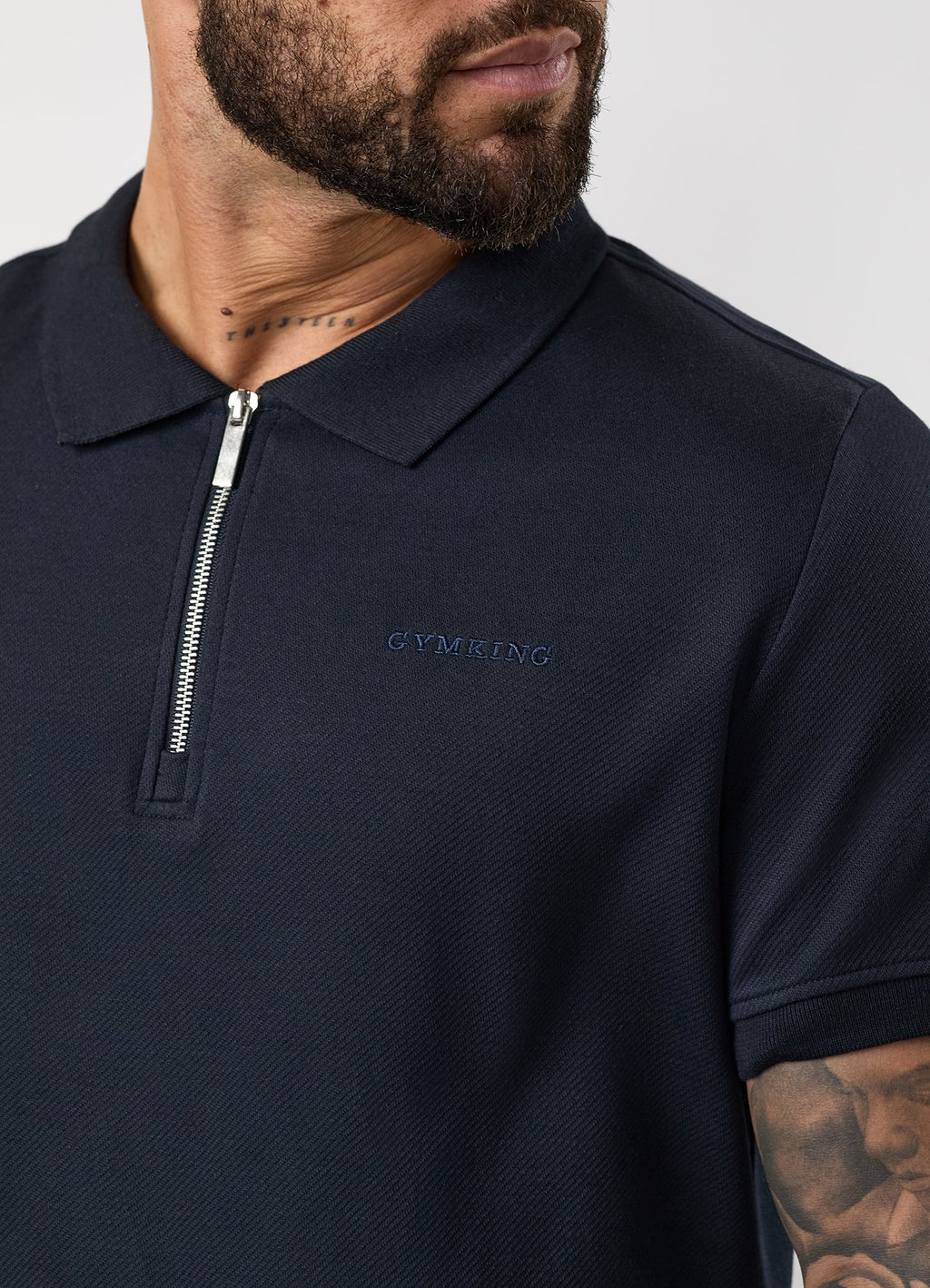 Gym King Portals Texture Polo - Navy