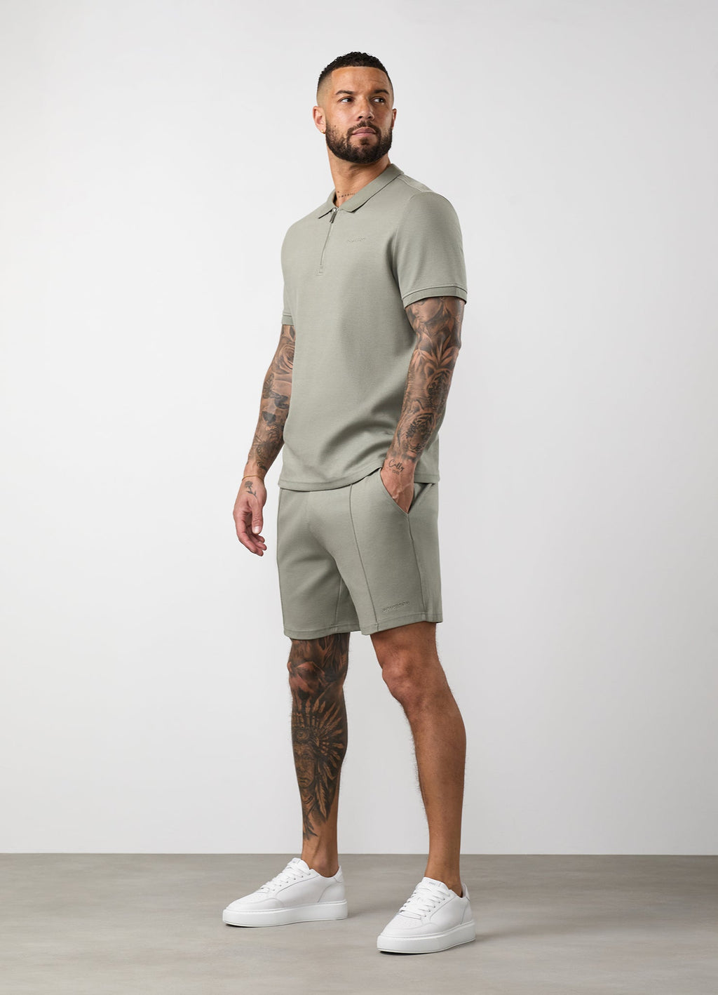 Gym King Portals Texture Polo - Soft Khaki