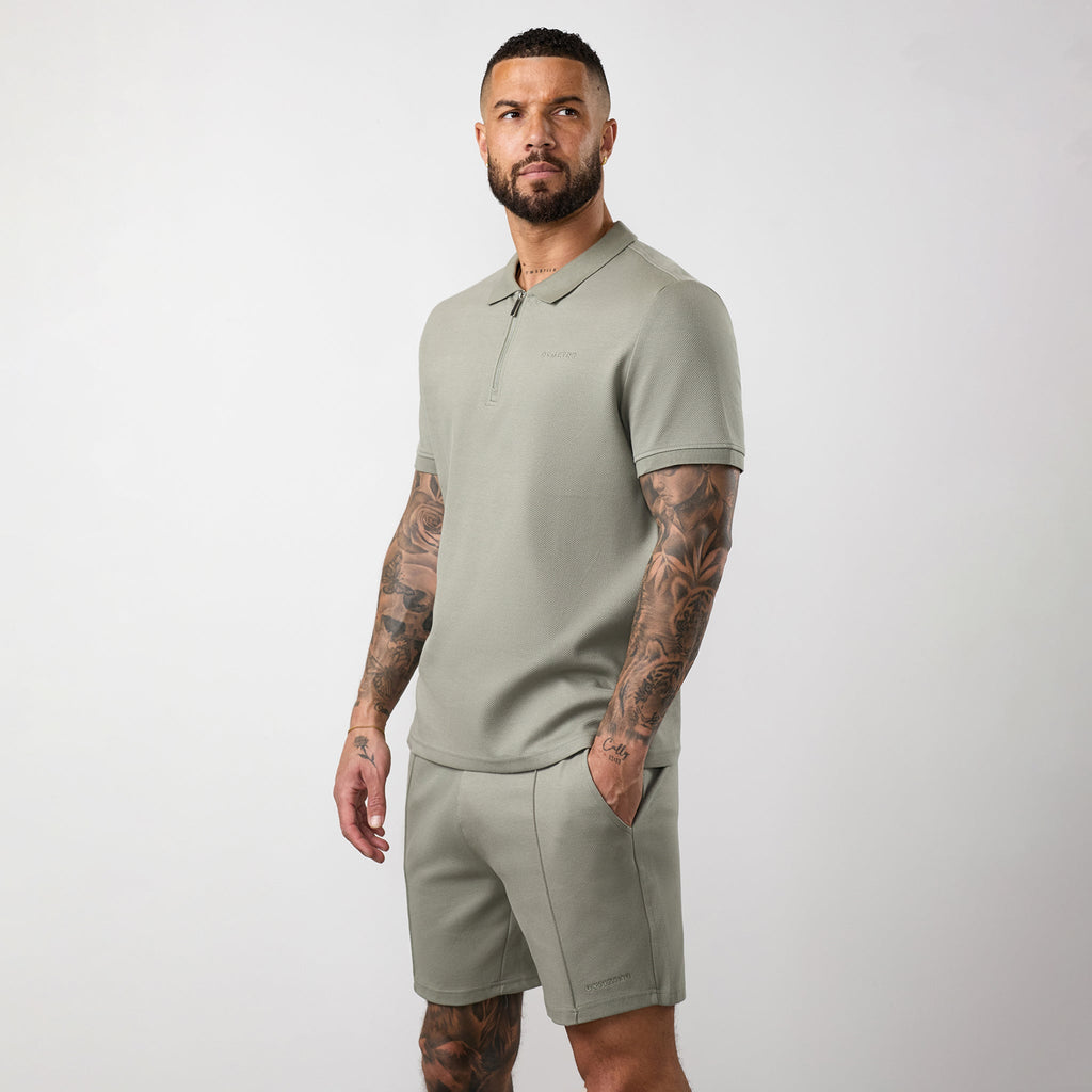 Gym King Portals Texture Polo - Soft Khaki