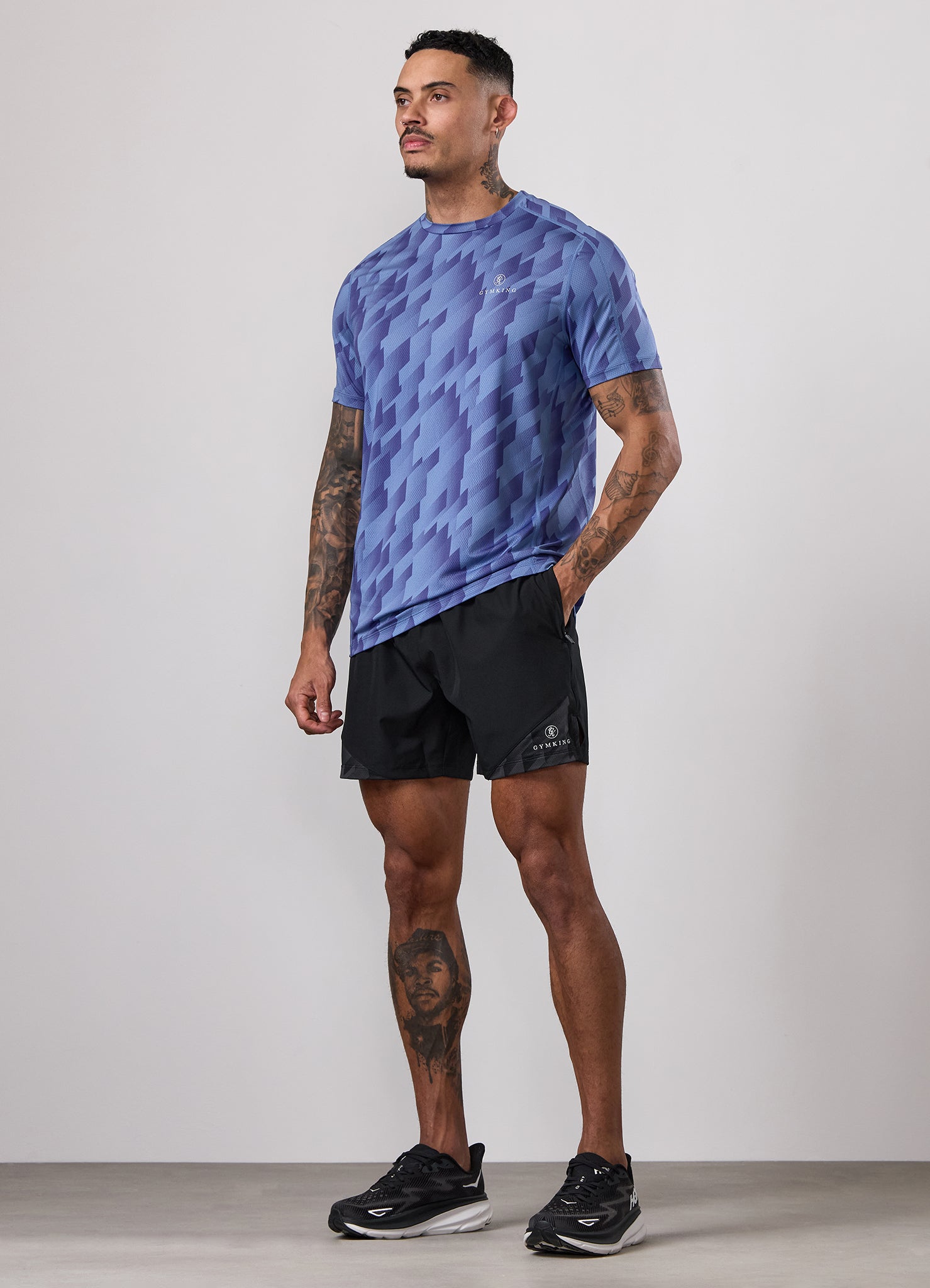 Gym King Power AOP Tee - Blue Jean