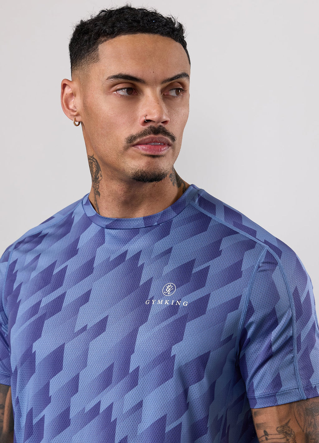 Gym King Power AOP Tee - Blue Jean