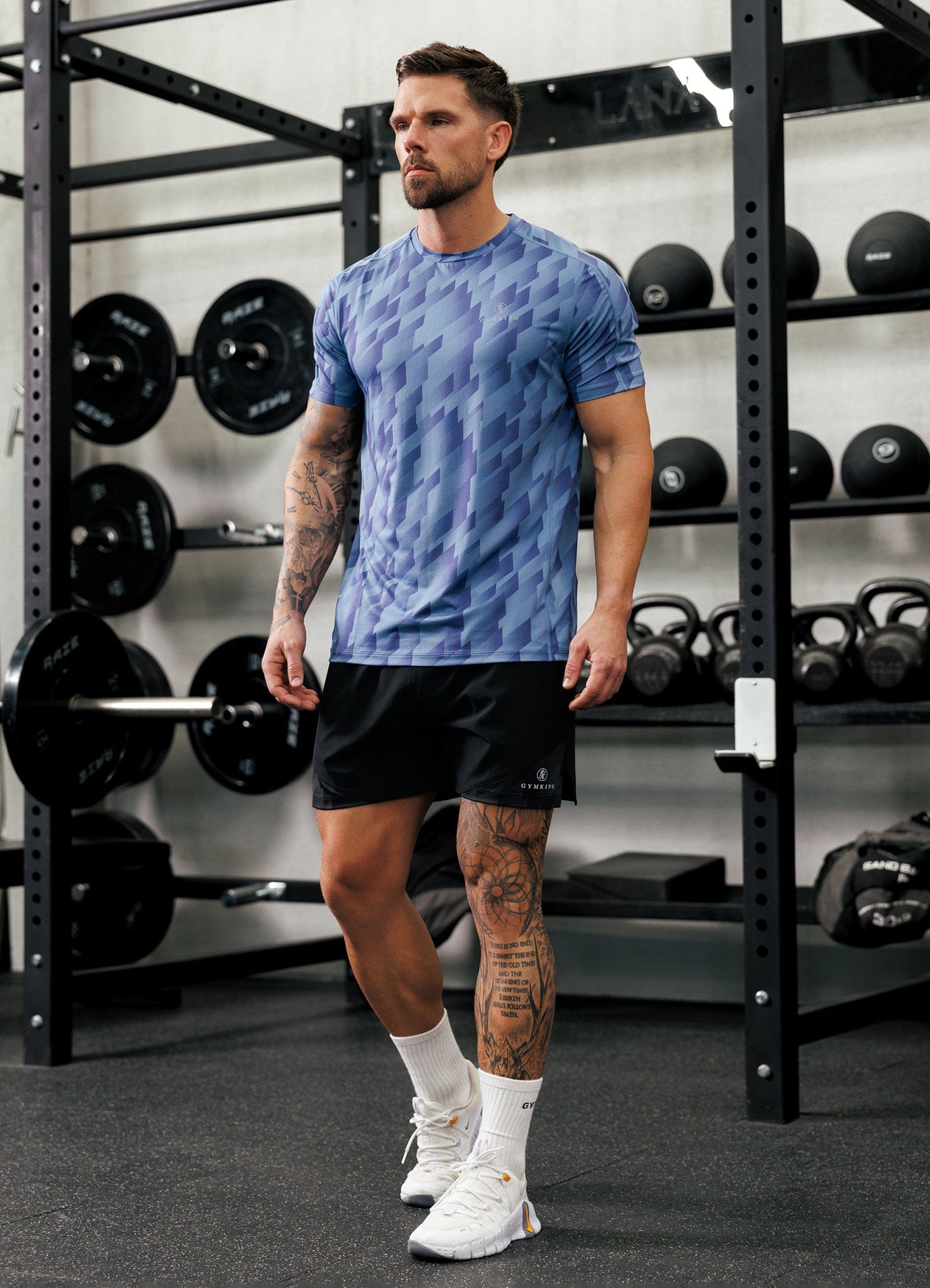Gym King Power AOP Tee - Blue Jean