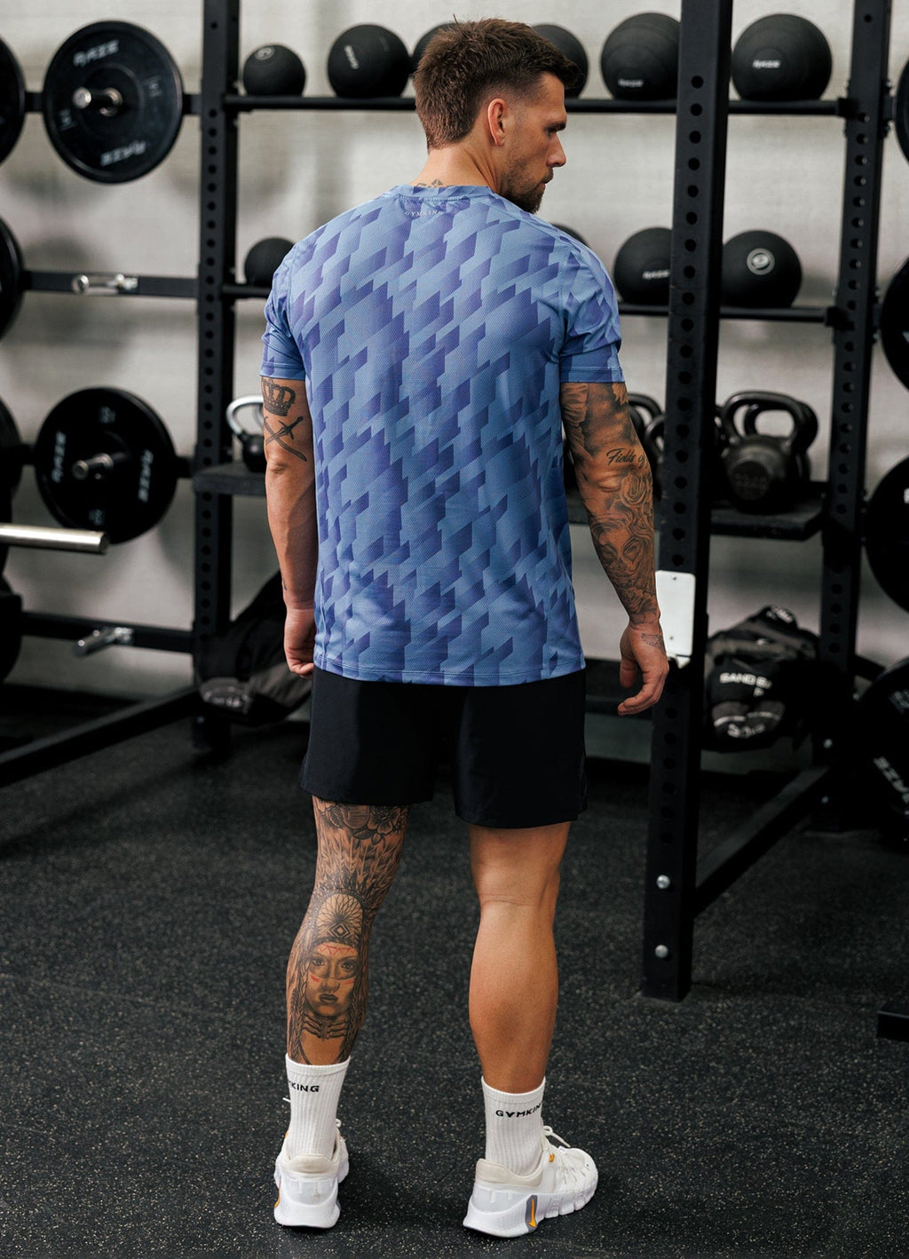 Gym King Power AOP Tee - Blue Jean