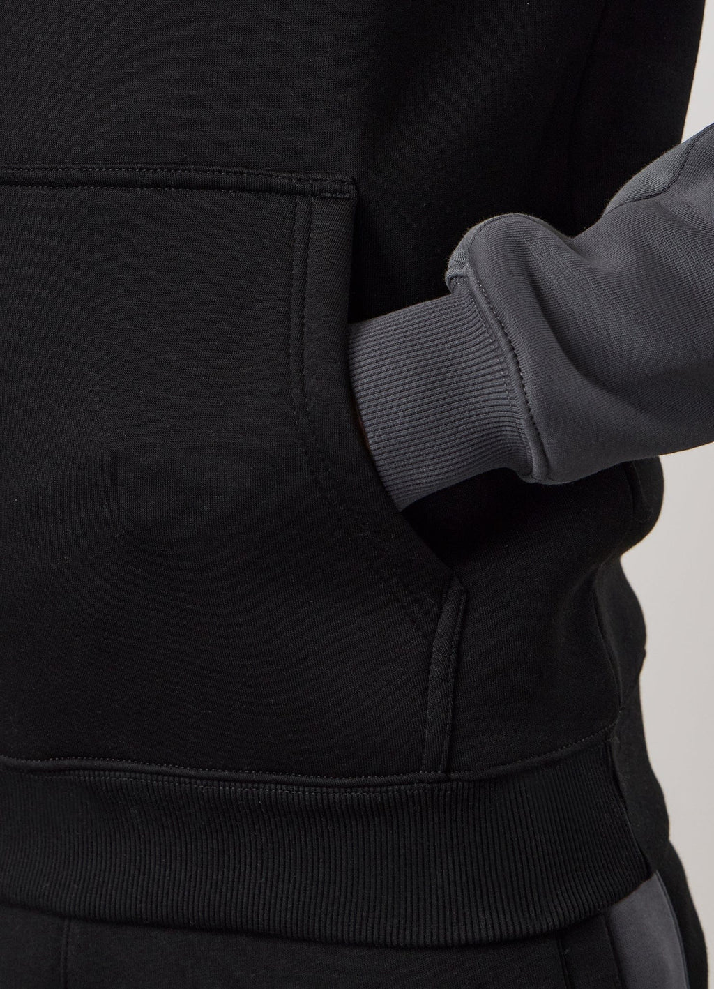 Gym King Power Colour Block Fleece Hoodie - Black/Graphite/Gunmetal Grey