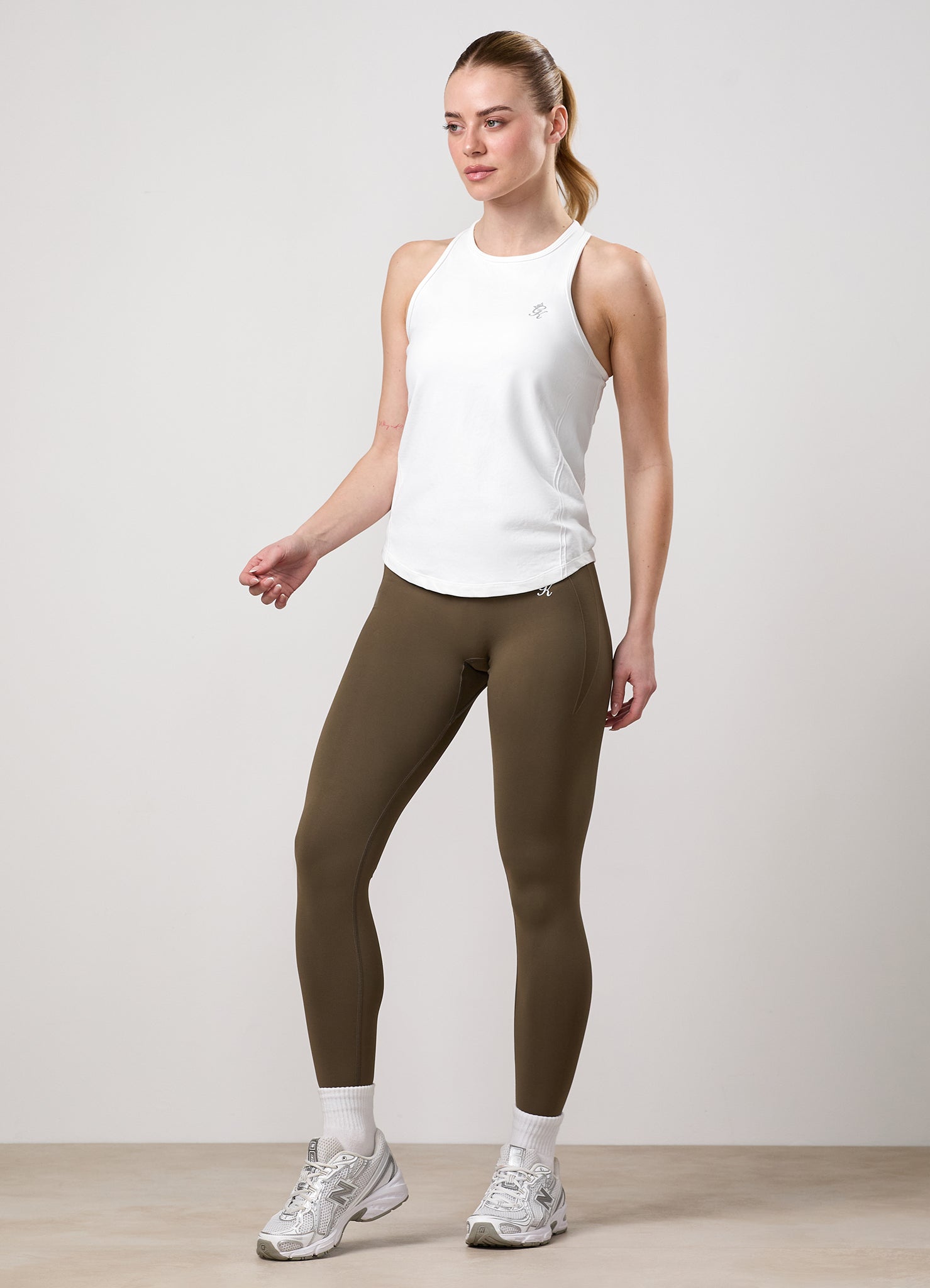 Gym King Power Lightweight Racer Tank - White