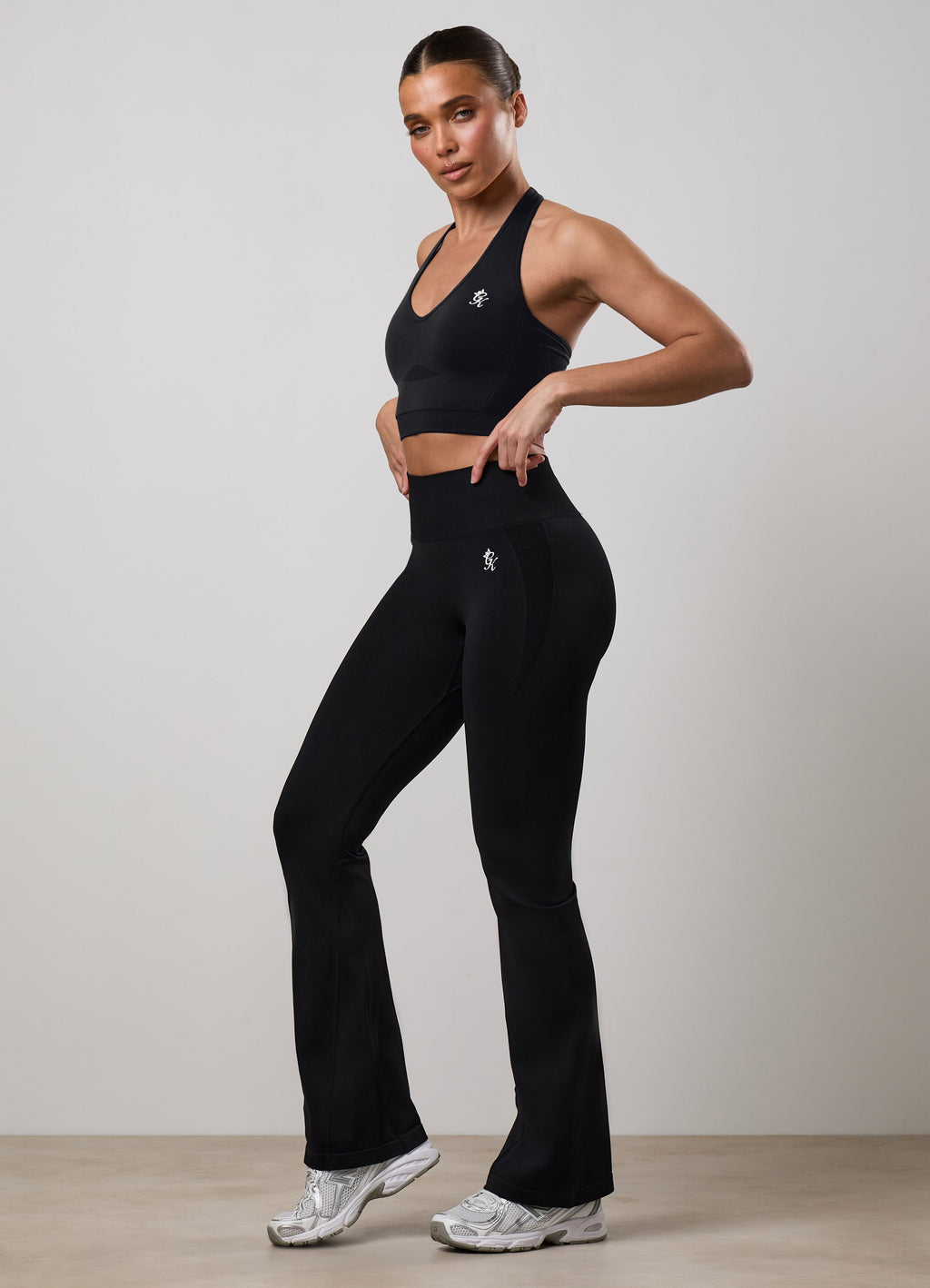 Gym King Power Lightweight Seamless Halterneck Tank - Black