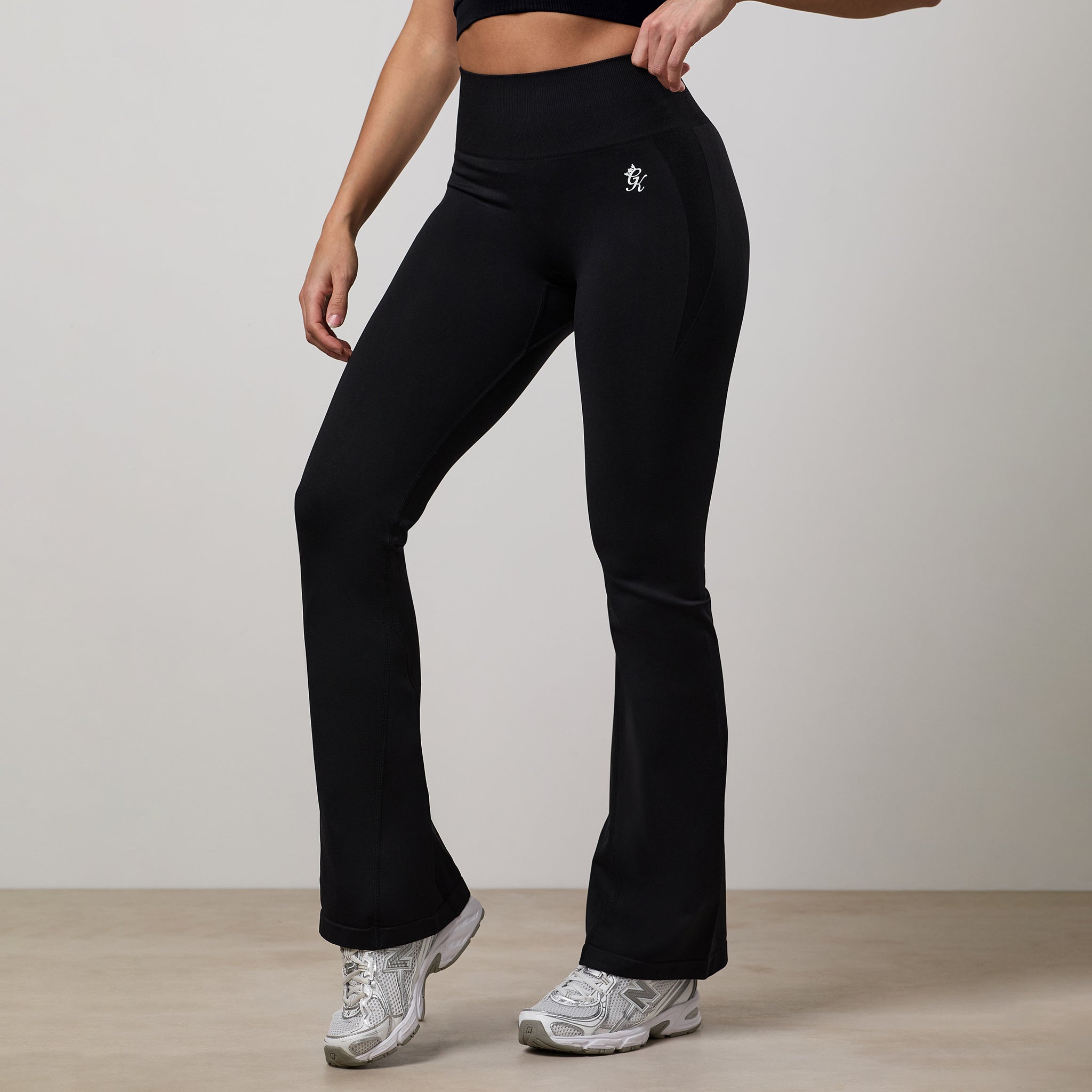 Gym King Power Lightweight Seamless Flared Yoga Pant - Black