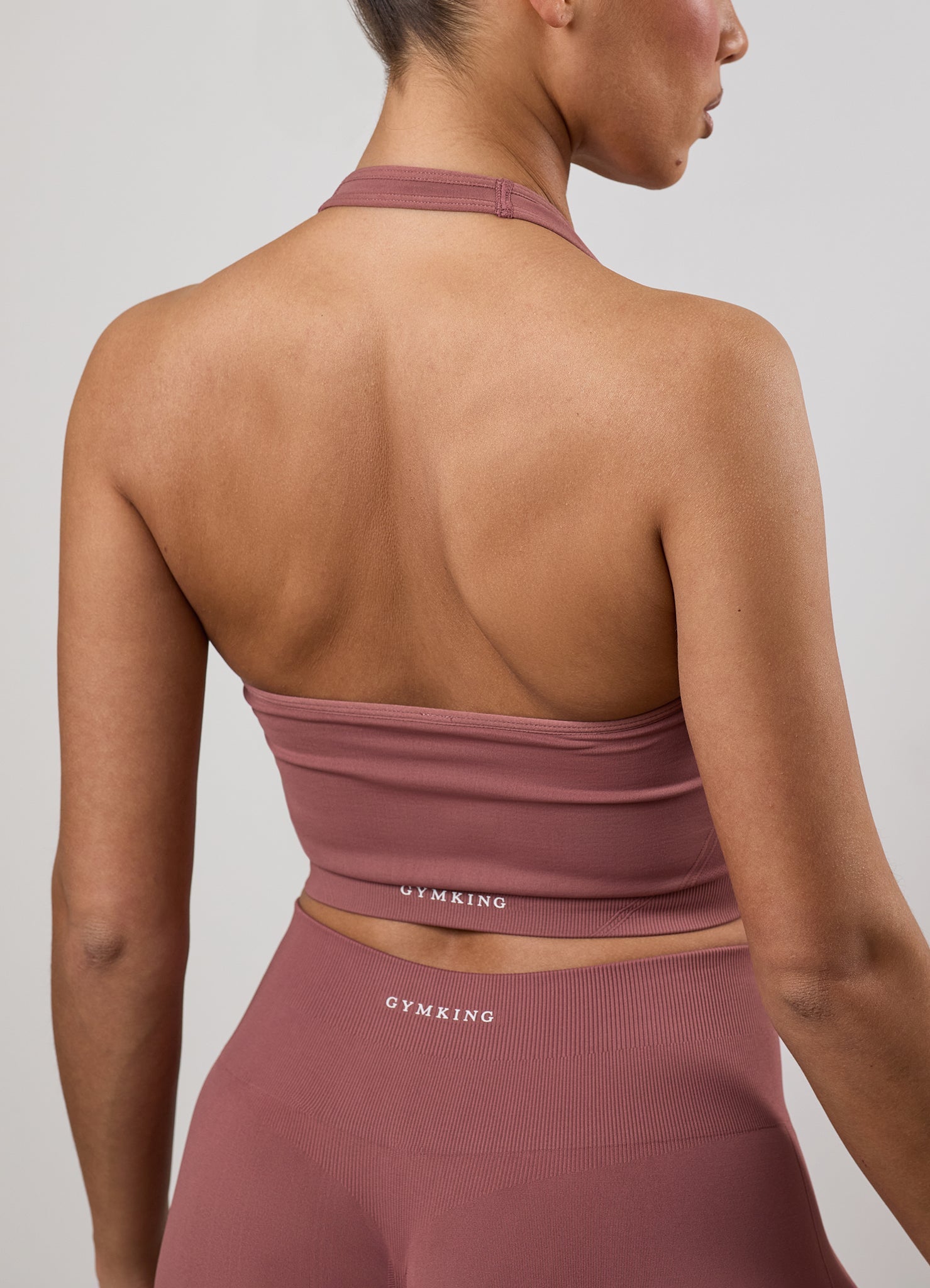 Gym King Power Lightweight Seamless Halterneck Tank - Chestnut