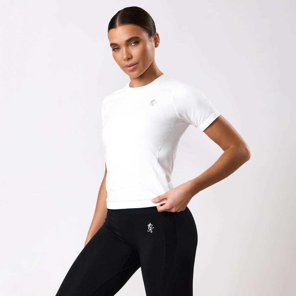 Gym King Power Lightweight Seamless Tee - White