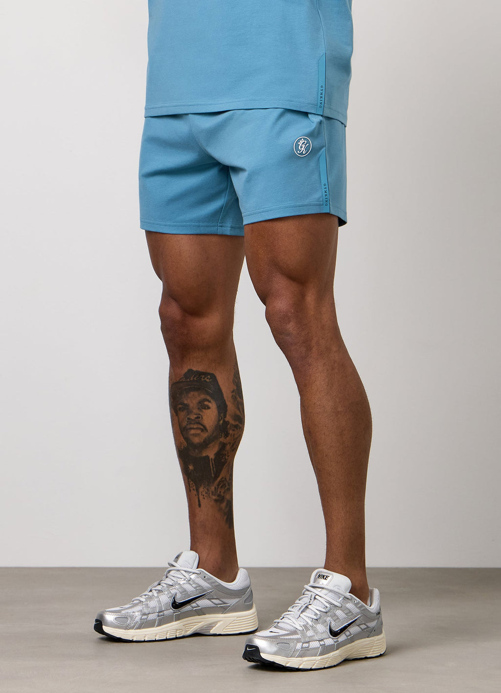 Gym King Pro Logo Jersey 6" Short - Blue