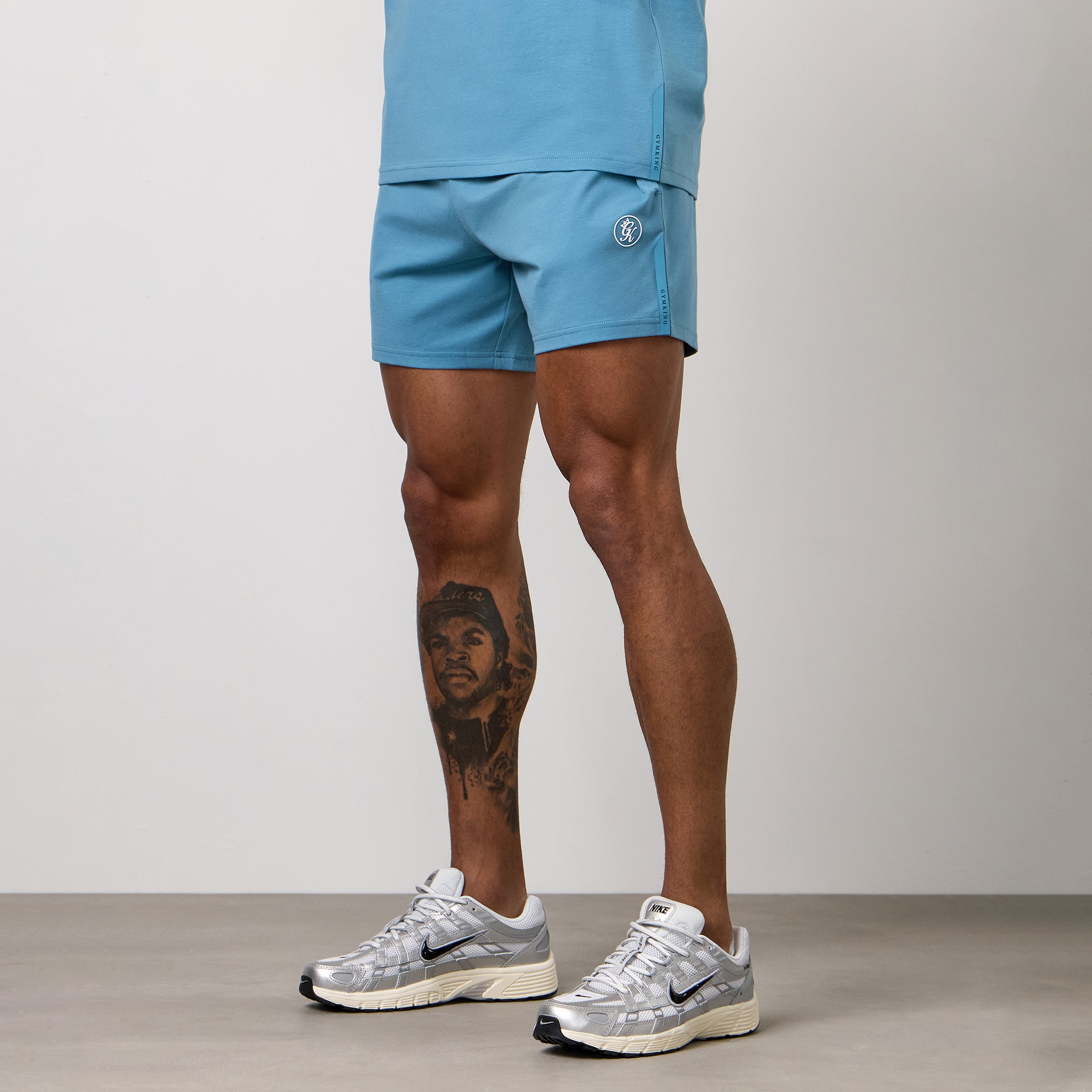 Gym King Pro Logo Jersey 6" Short - Blue