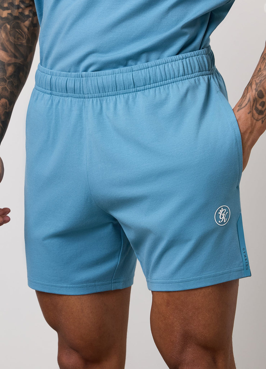 Gym King Pro Logo Jersey 6" Short - Blue
