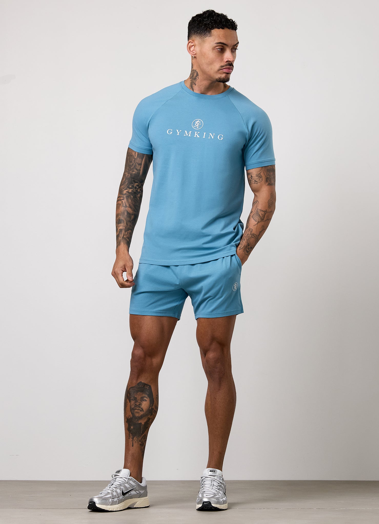 Gym King Pro Logo Jersey 6" Short - Blue