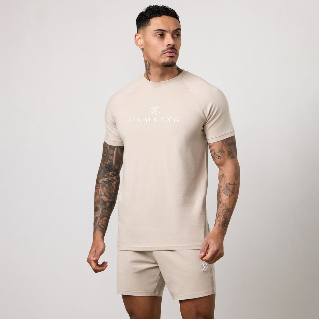 Gym King Pro Logo Tee - Light Stone