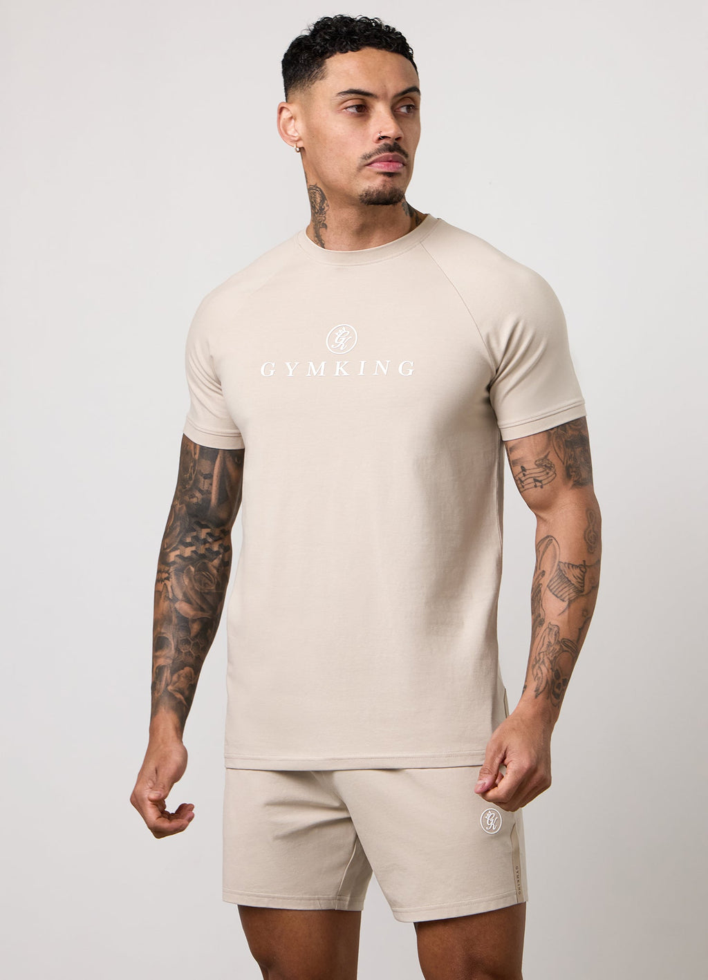 Gym King Pro Logo Tee - Light Stone