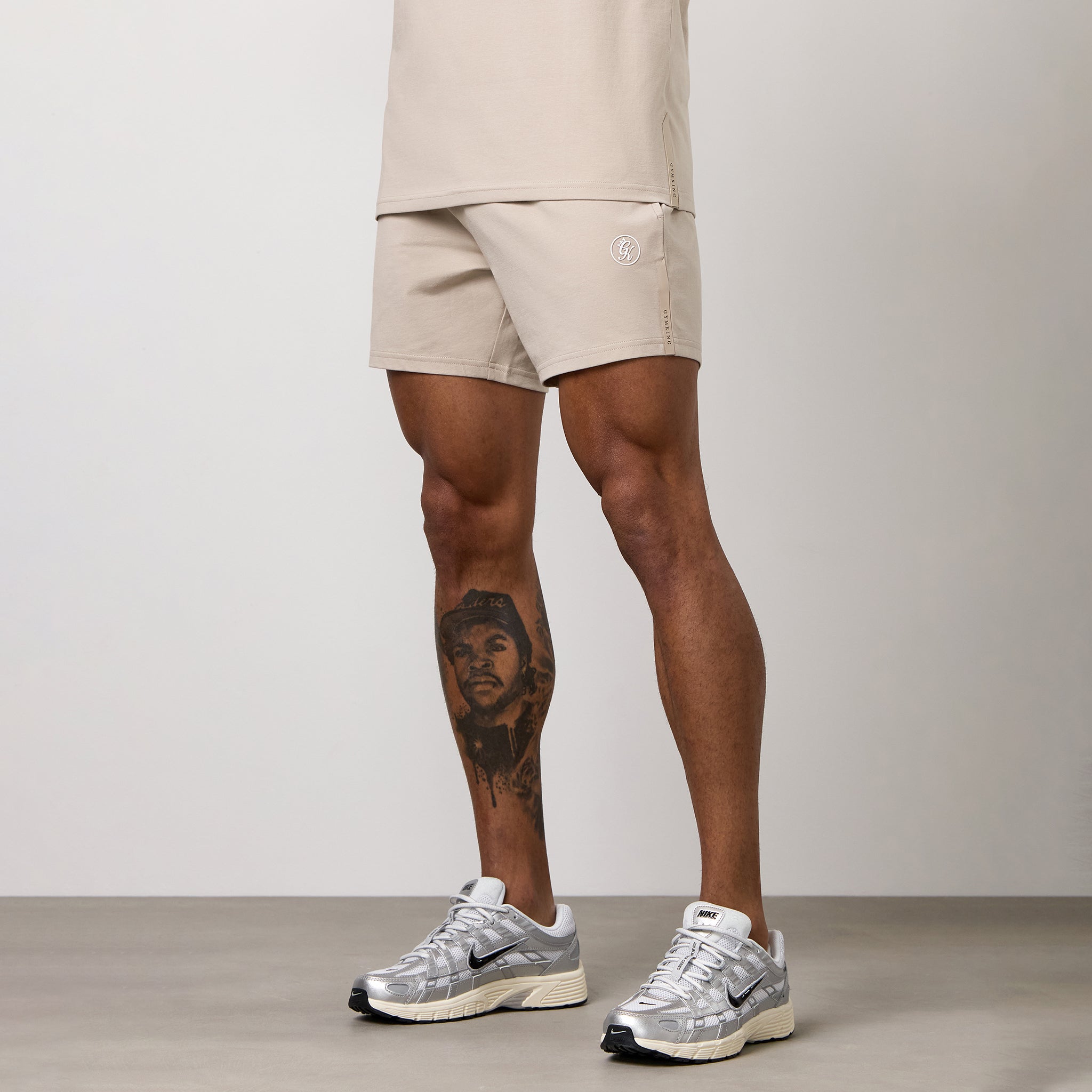 Gym King Pro Logo Jersey 6" Short - Light Stone
