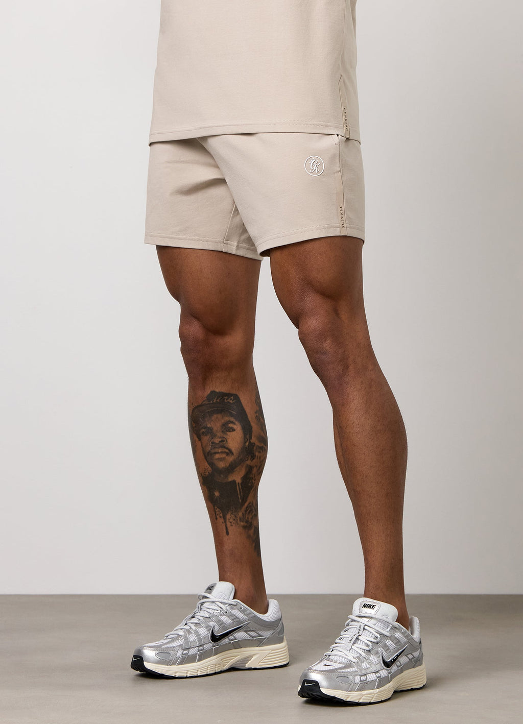 Gym King Pro Logo Jersey 6" Short - Light Stone