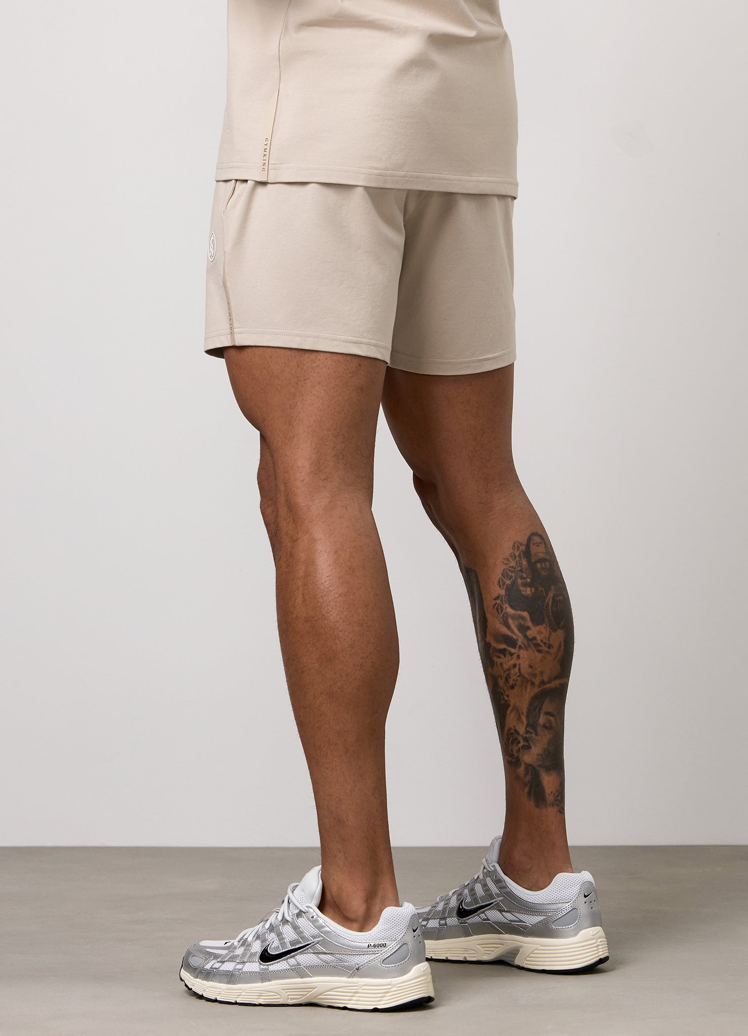 Gym King Pro Logo Jersey 6" Short - Light Stone