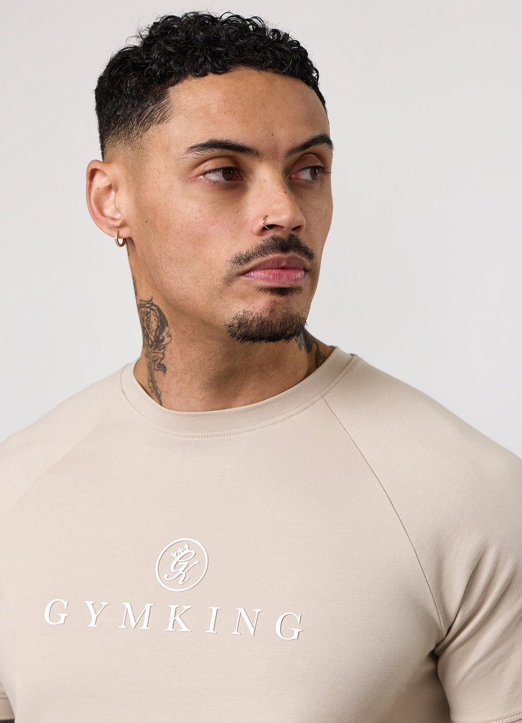 Gym King Pro Logo Tee - Light Stone