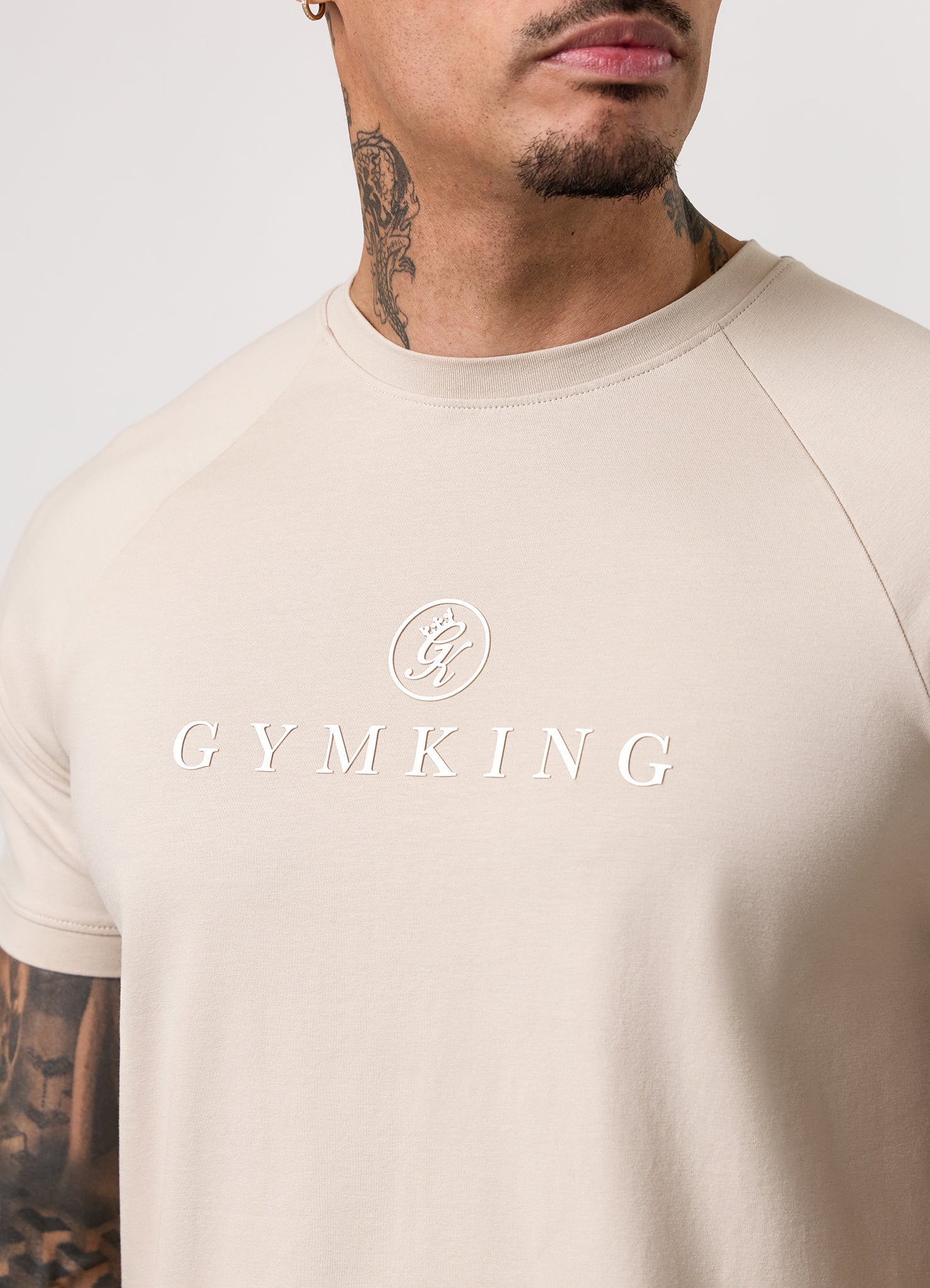 Gym King Pro Logo Tee - Light Stone