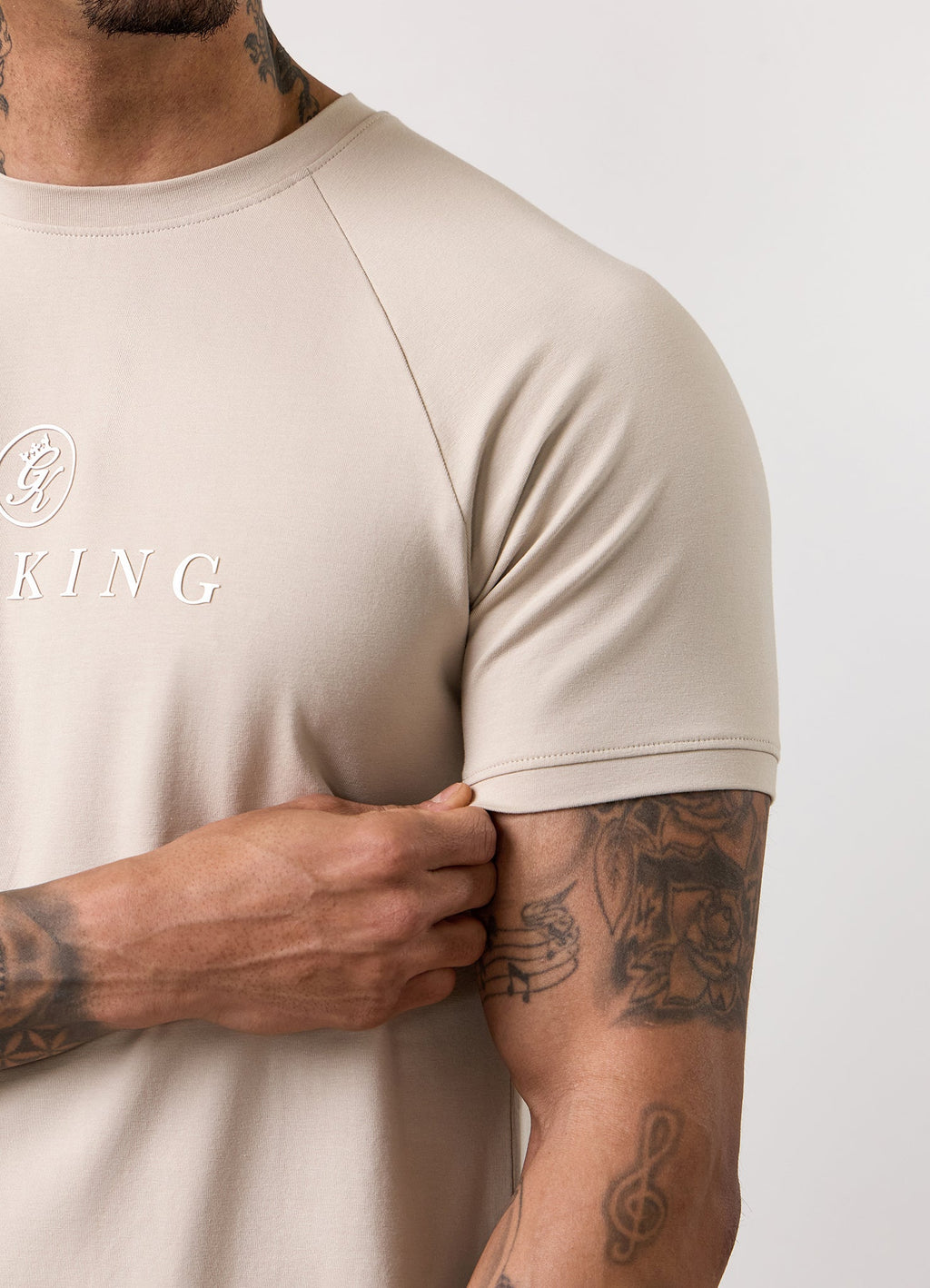 Gym King Pro Logo Tee - Light Stone