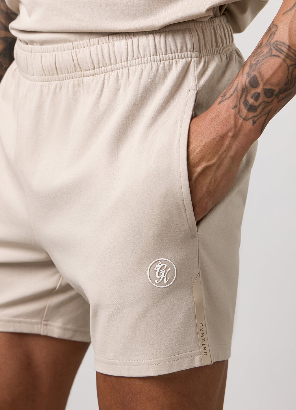 Gym King Pro Logo Jersey 6" Short - Light Stone