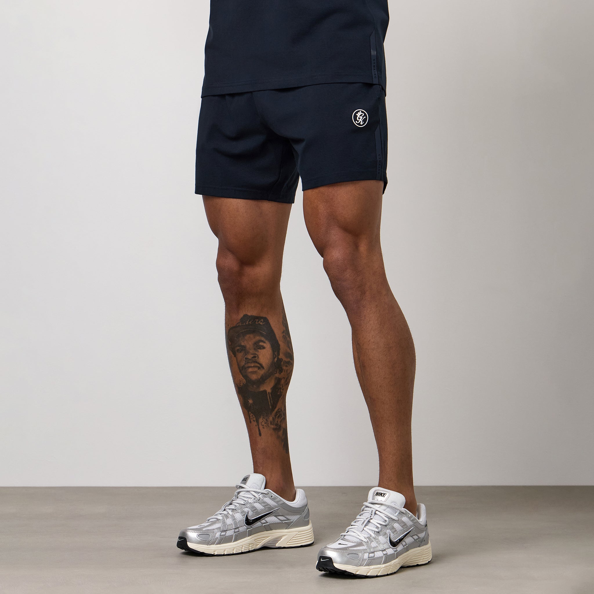 Gym King Pro Logo Jersey 6" Short - Navy