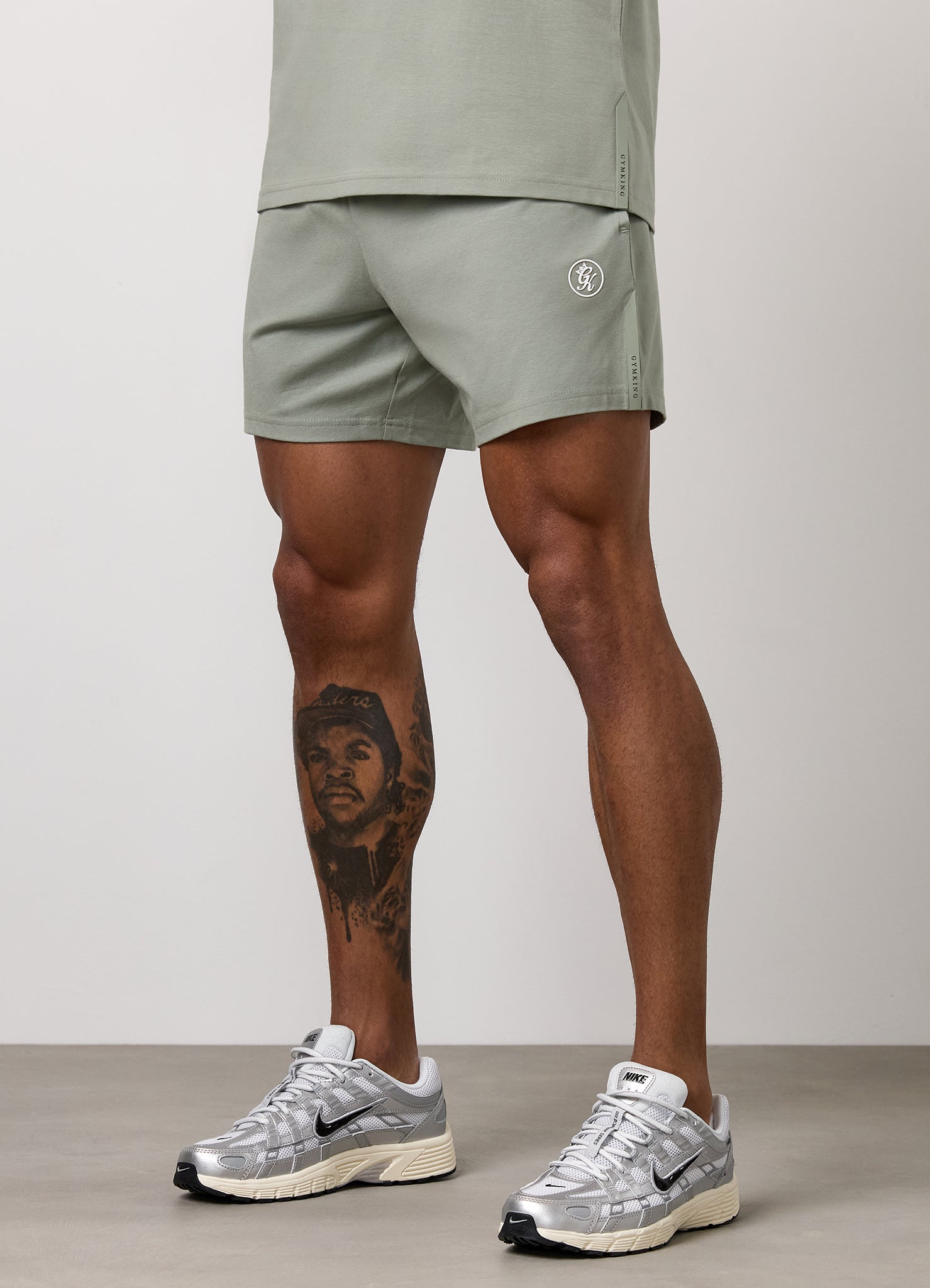 Gym King Pro Logo Jersey 6" Short - Soft Khaki