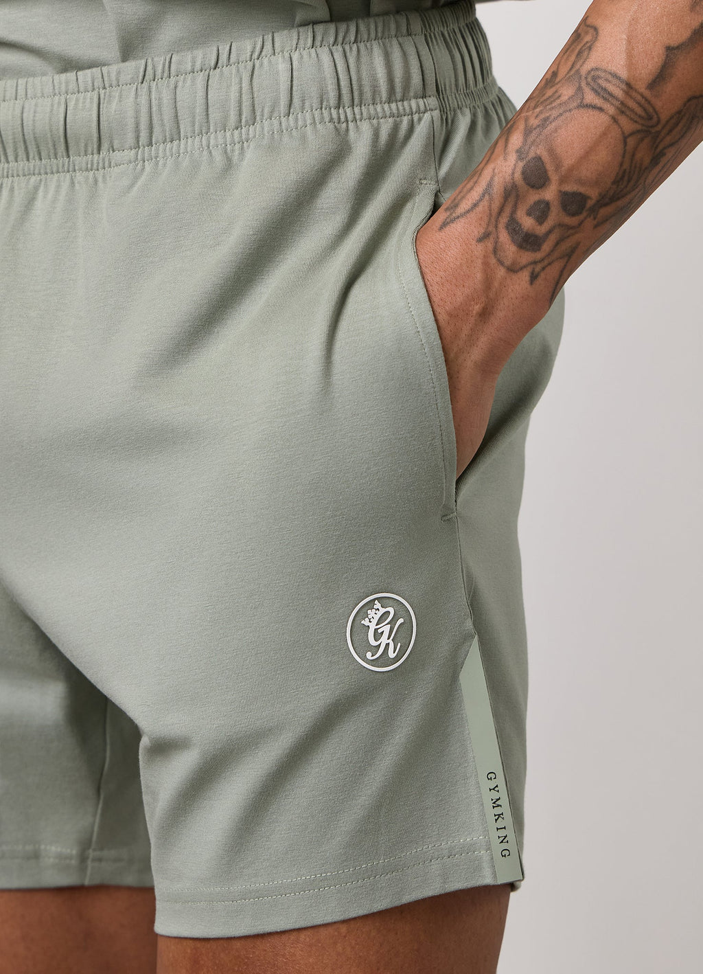 Gym King Pro Logo Jersey 6" Short - Soft Khaki