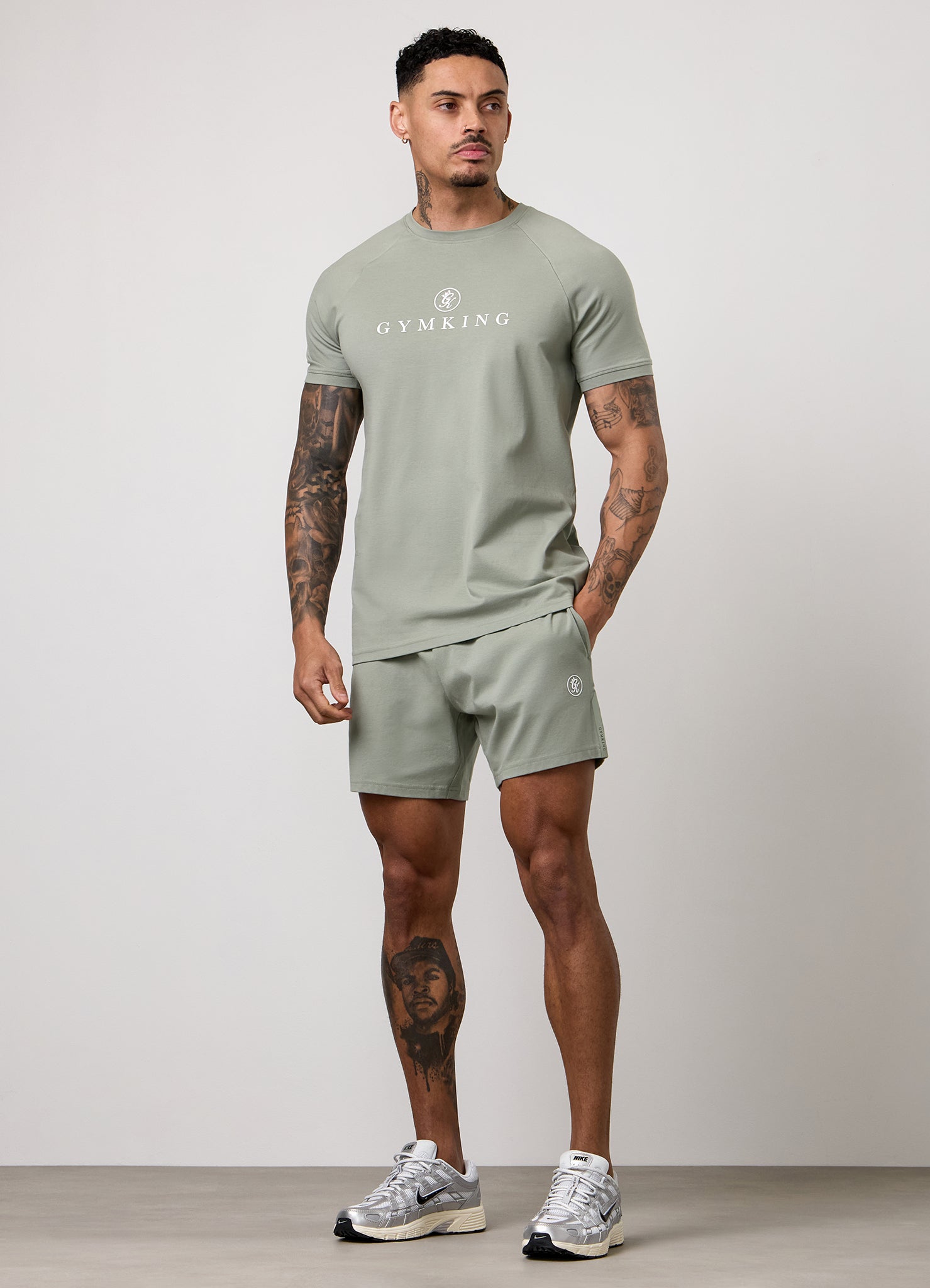 Gym King Pro Logo Jersey 6" Short - Soft Khaki