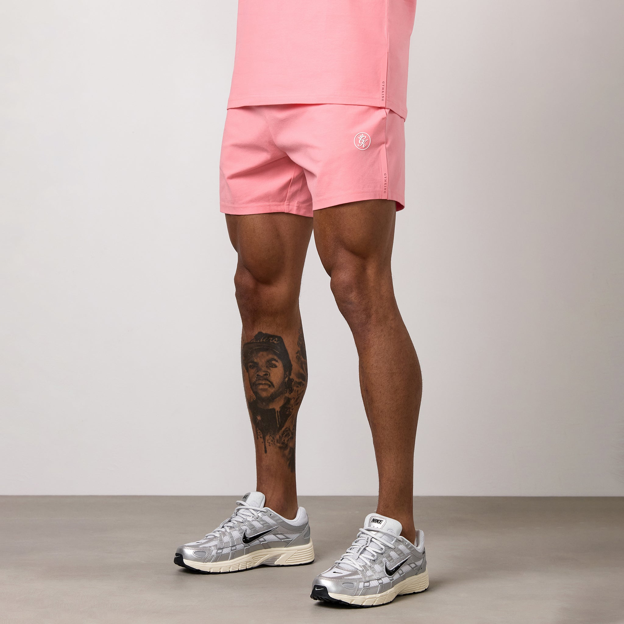 Gym King Pro Logo Jersey 6" Short - Pink