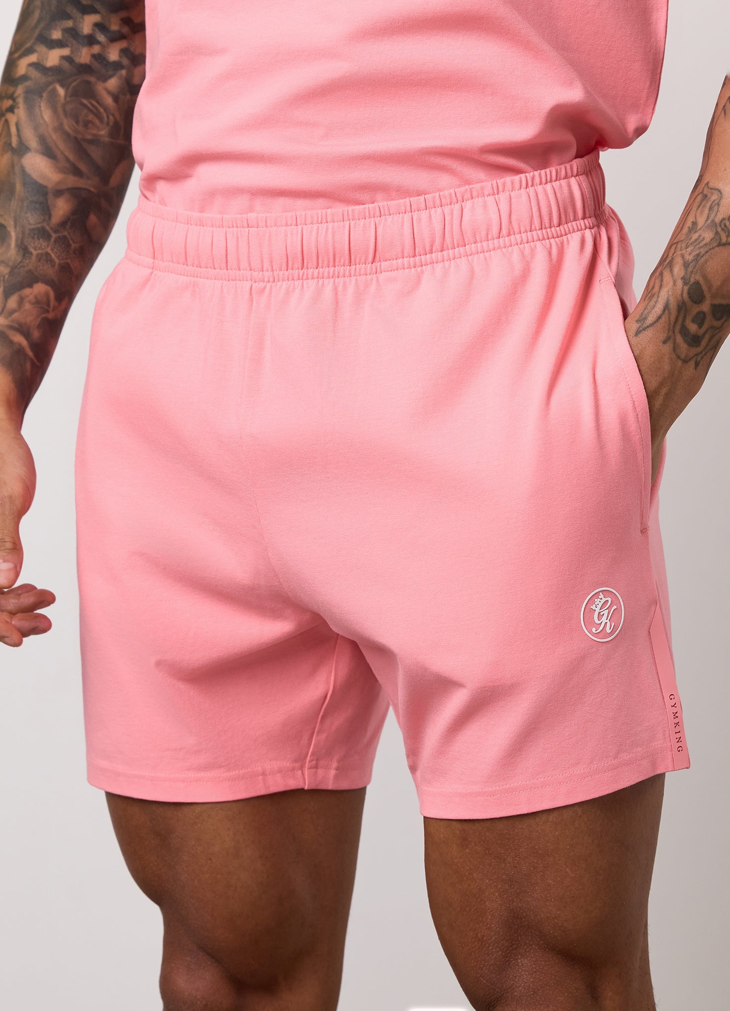 Gym King Pro Logo Jersey 6" Short - Pink